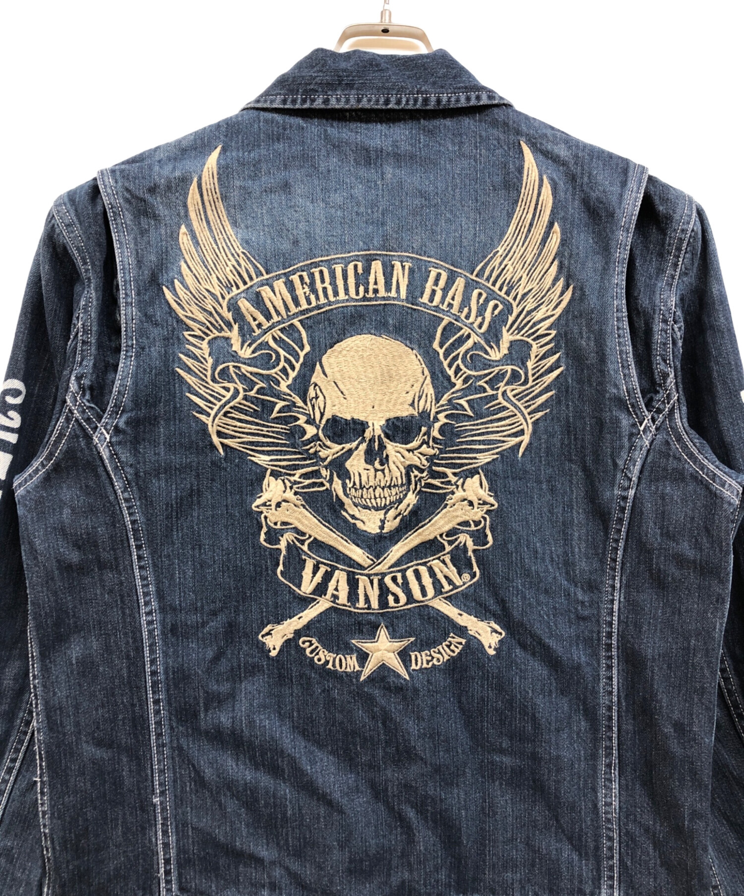 中古・古着通販】VANSON (バンソン) デニムワッペンつなぎ ブルー