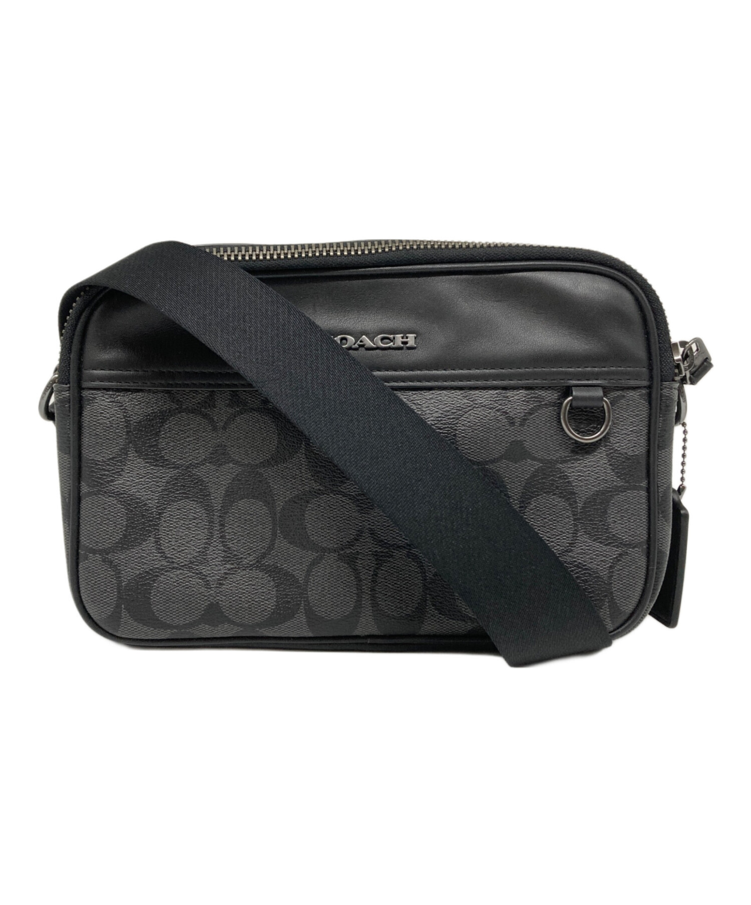中古・古着通販】COACH (コーチ) ショルダーバッグ ブラック×グレー