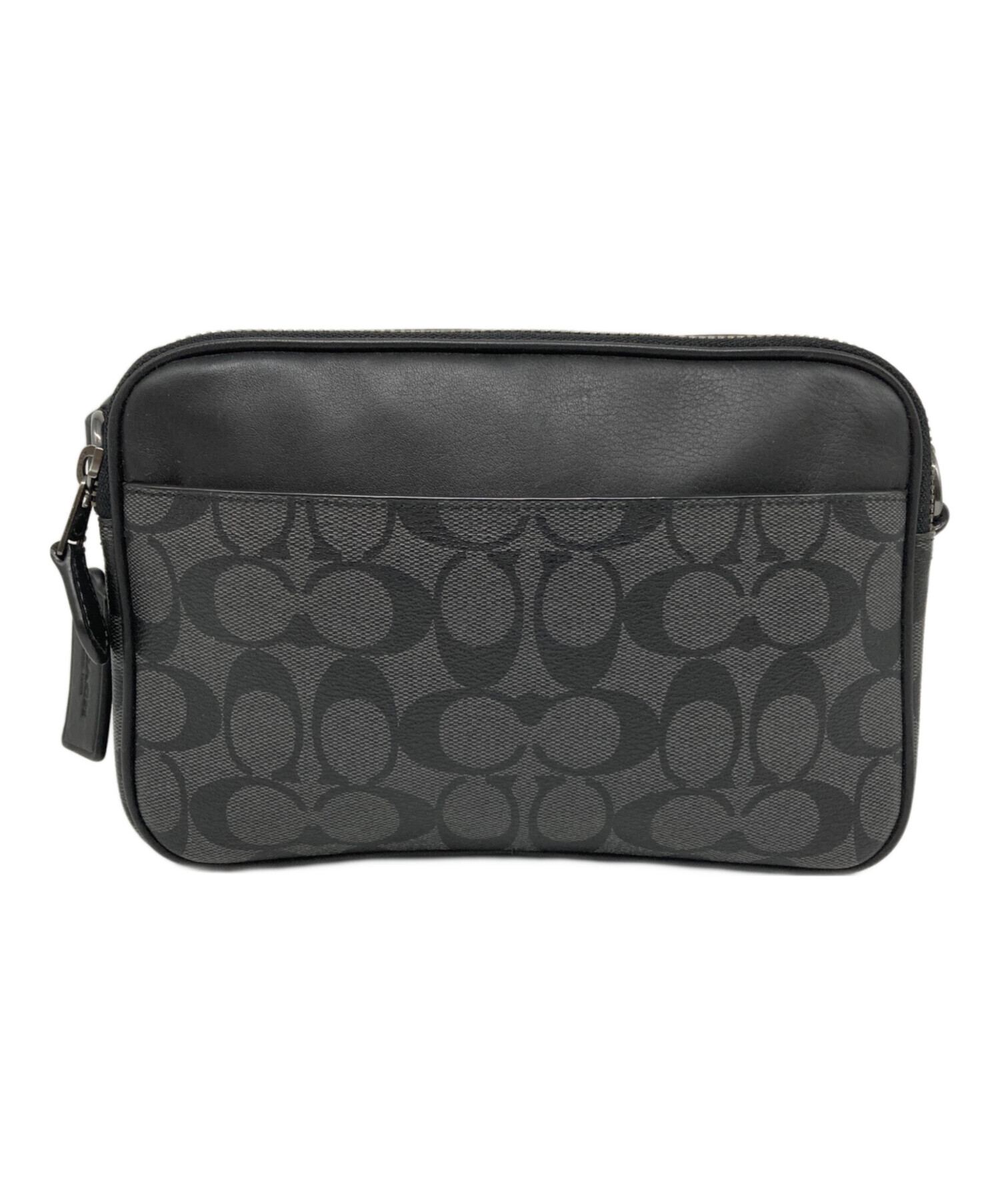 中古・古着通販】COACH (コーチ) ショルダーバッグ ブラック×グレー
