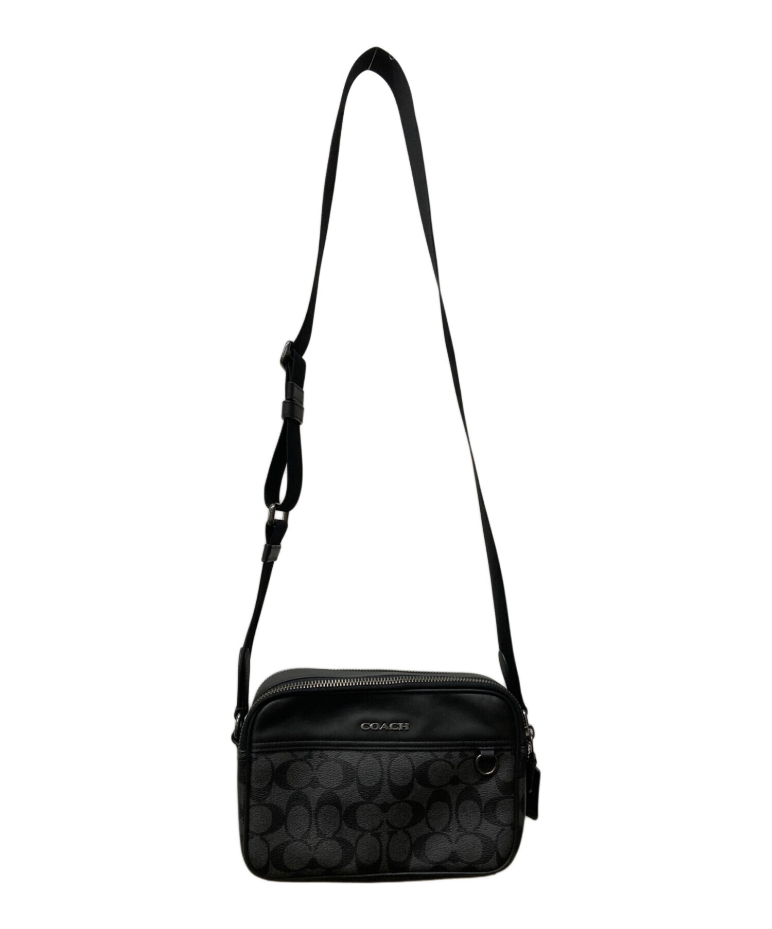 中古・古着通販】COACH (コーチ) ショルダーバッグ ブラック×グレー