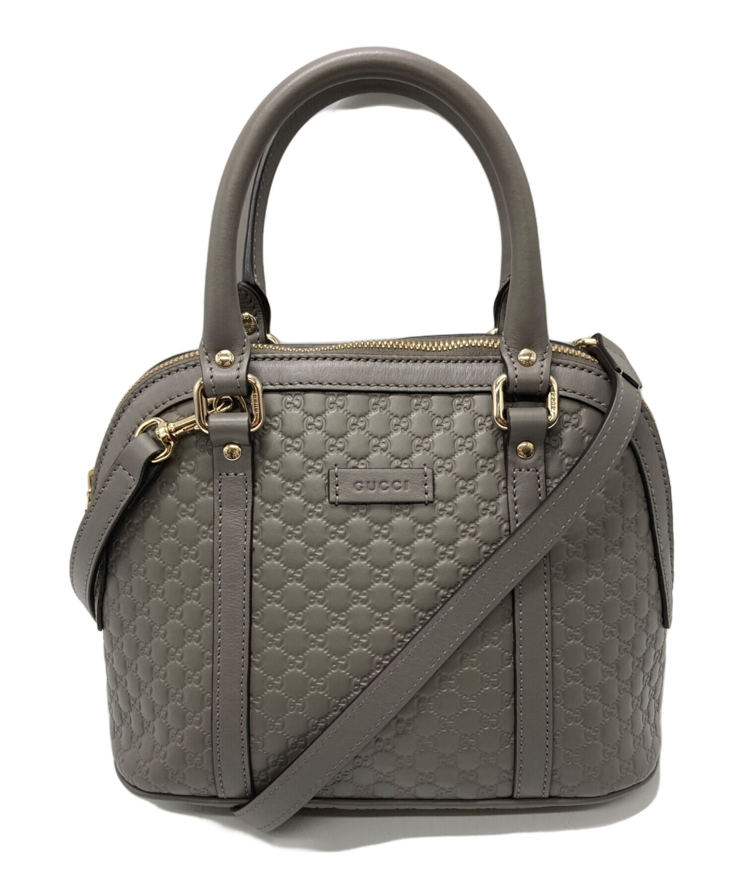 GUCCI グッチ シマ レザー ミニ ショルダーバッグ マイクロGG 黒