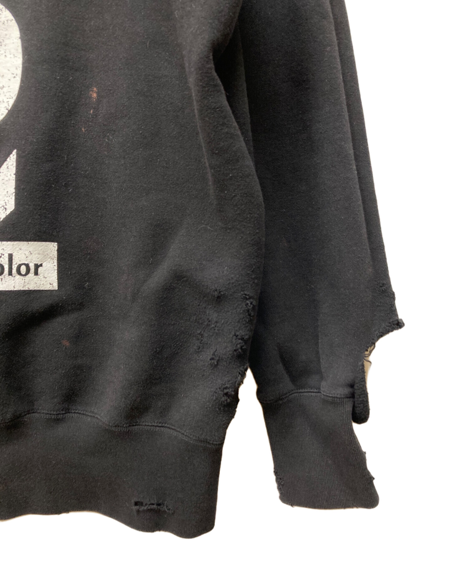 【kolor】ダメージ加工スウェット サイズ2 中古・古着通販】KOLOR (カラー) ダメージ加工スウェット ブラック