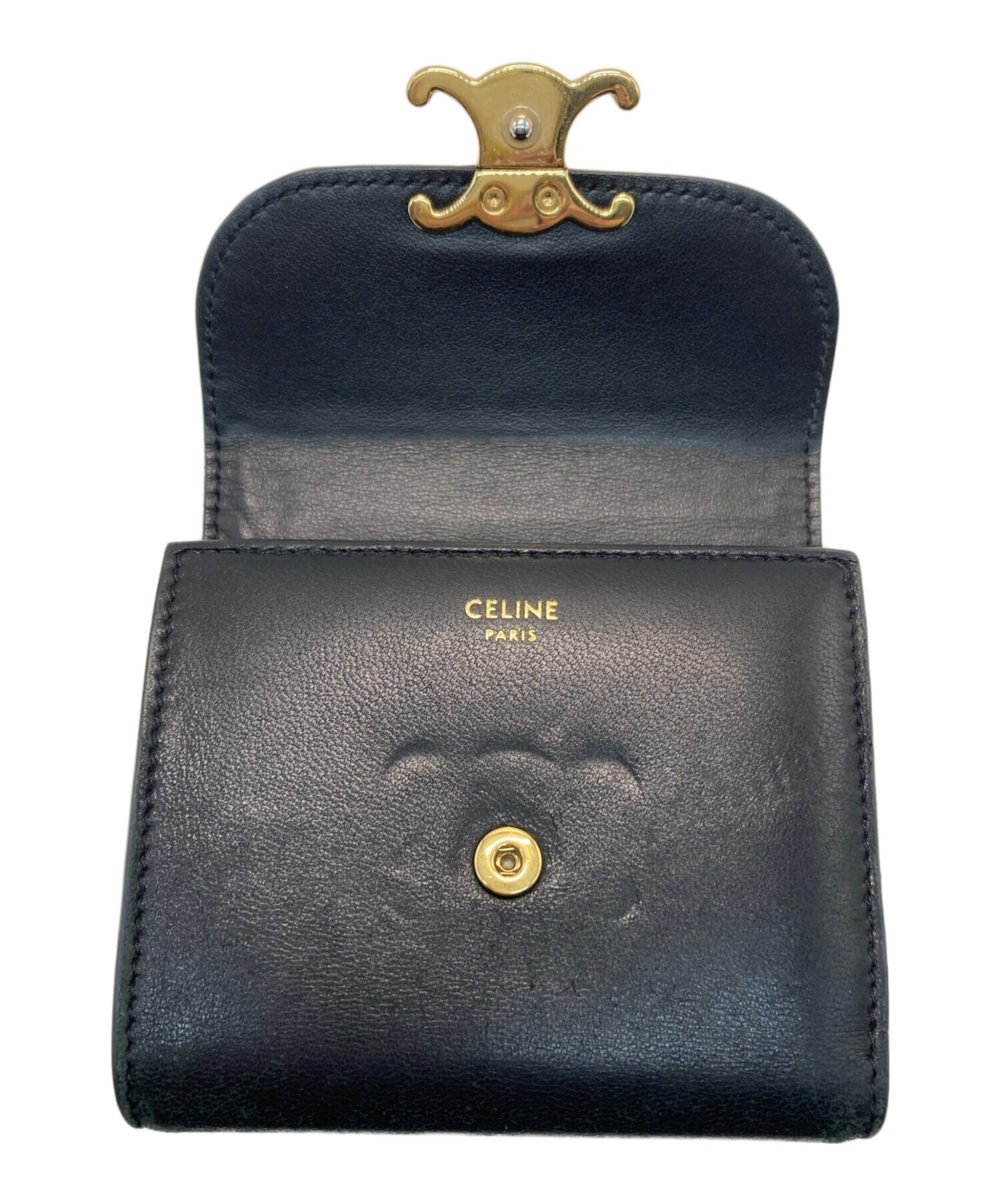 中古・古着通販】CELINE (セリーヌ) Small Flap Wallet ブラック 