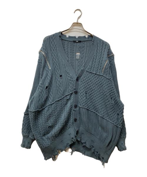 中古・古着通販】HARE (ハレ) BIGダメージZIPカーディガン グリーン