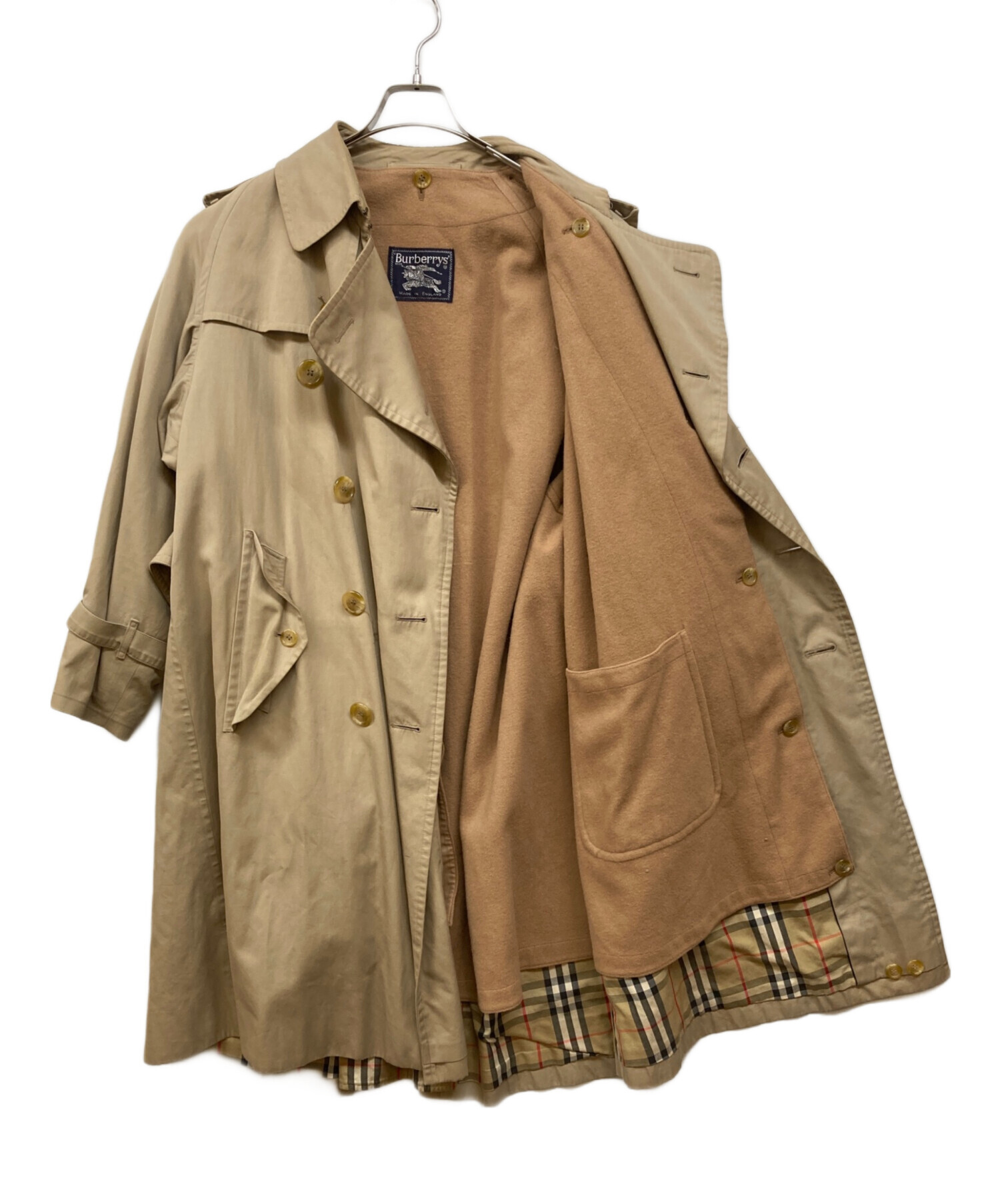 Burberry ベージュ トレンチコート　　ライナー付 美品 BURBERRY バーバリー トレンチコート ライナー付き L〜XL 薄
