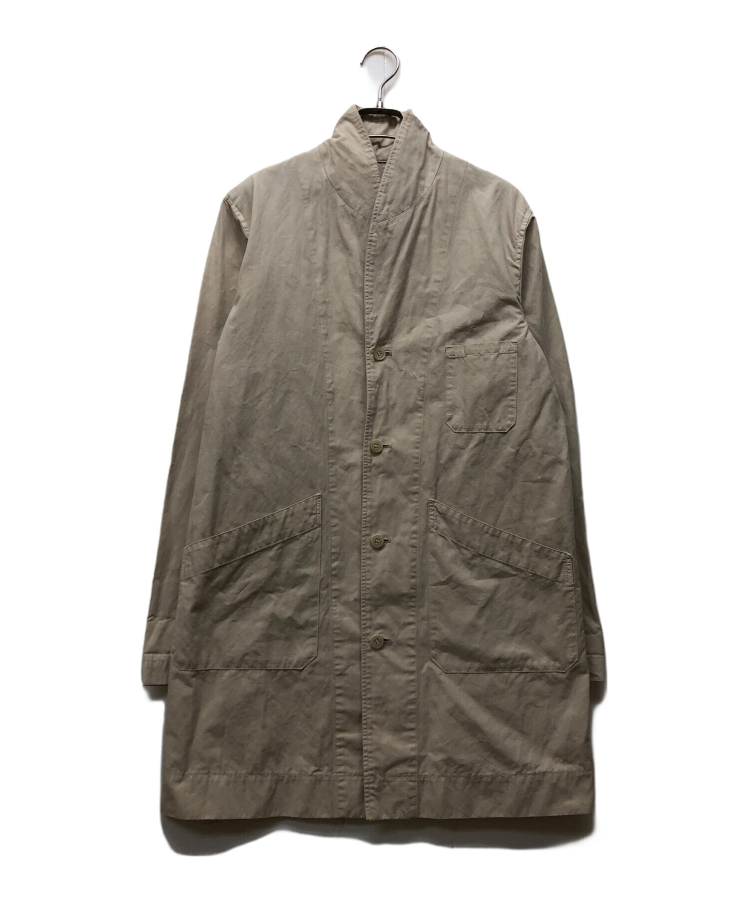 中古・古着通販】Ouur (アウアー) ノーカラーコート アイボリー サイズ 