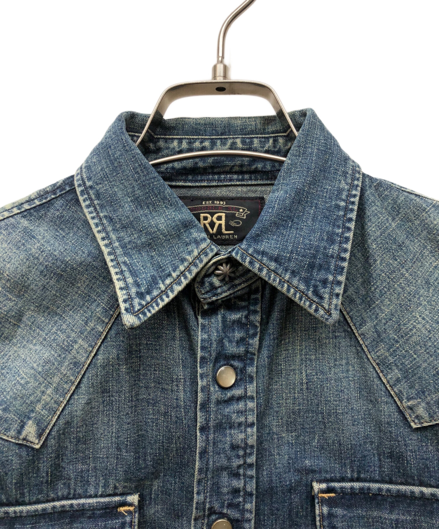 中古・古着通販】RRL (ダブルアールエル) デニムウエスタンシャツ