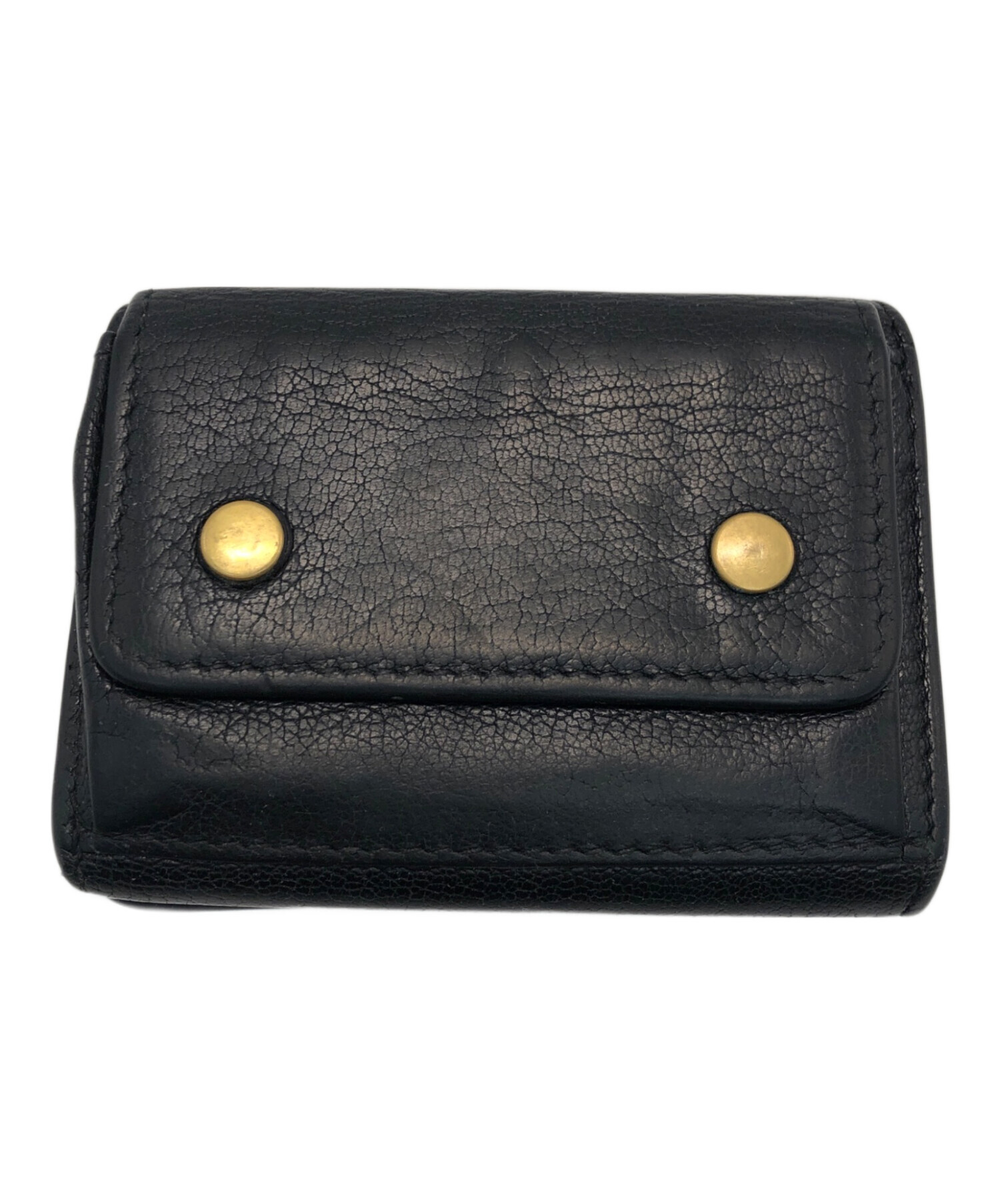 メゾンマルジェラ　レザー 三つ折り財布 黒　中古品　美品 中古・古着通販】Maison Margiela (メゾンマルジェラ) 3つ折り財布