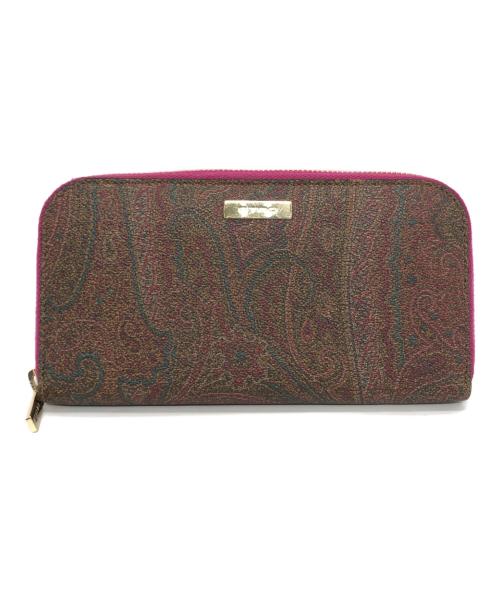 中古・古着通販】ETRO (エトロ) ペイズリー長財布 ブラウン×ピンク