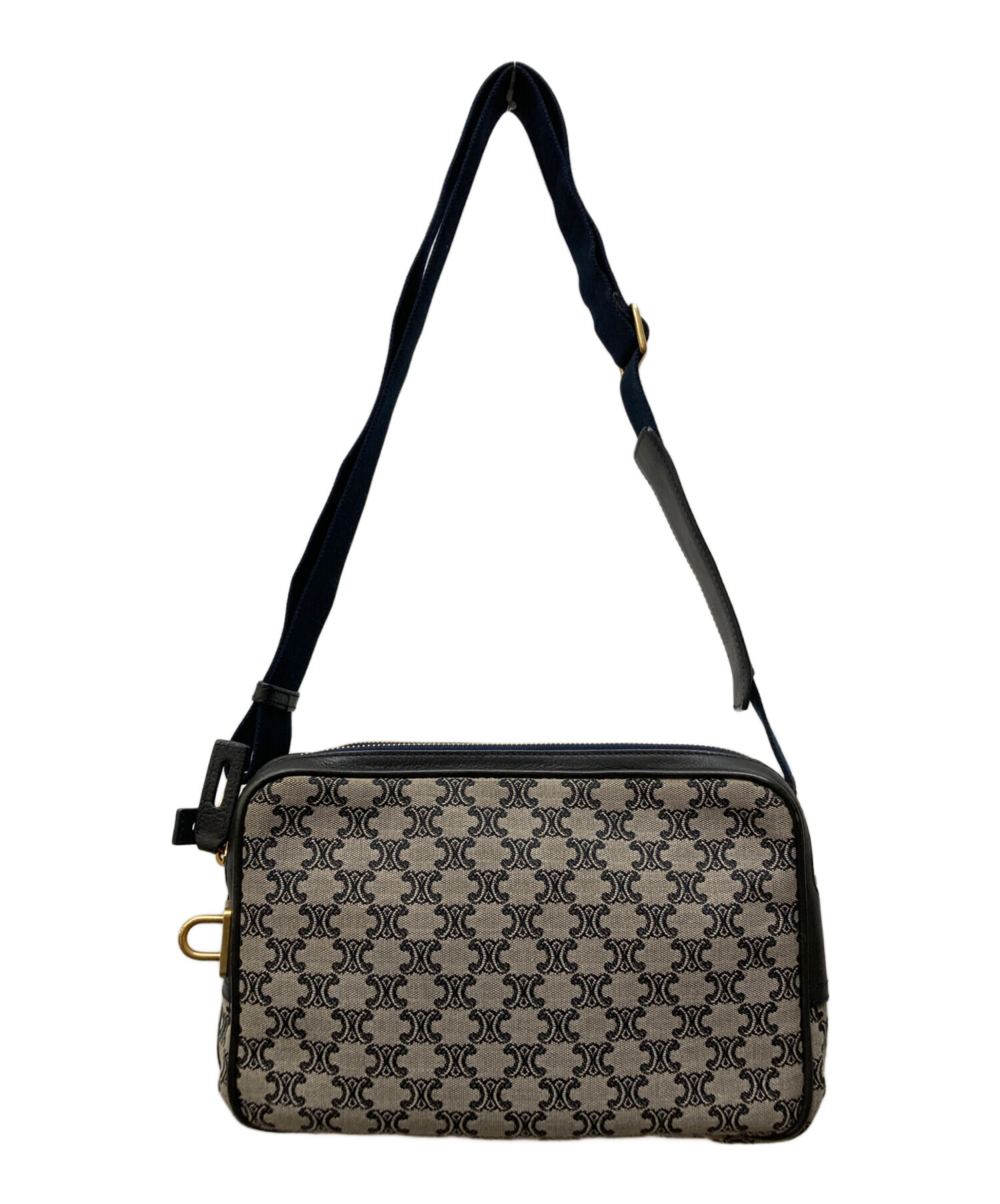 中古・古着通販】CELINE (セリーヌ) マカダム ショルダーバッグ グレー 