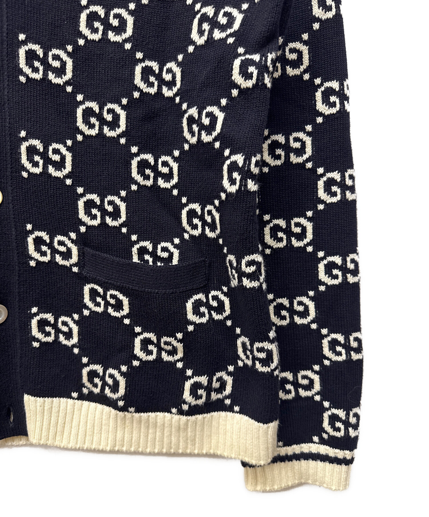 中古・古着通販】GUCCI (グッチ) GG Cotton Jacquard Striped Knit