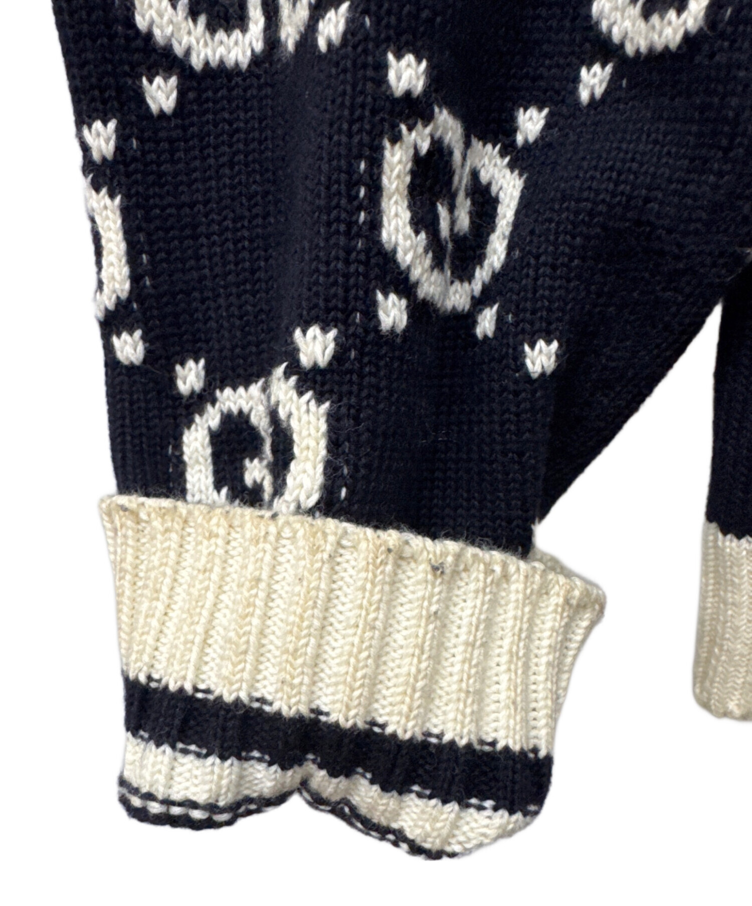 中古・古着通販】GUCCI (グッチ) GG Cotton Jacquard Striped Knit