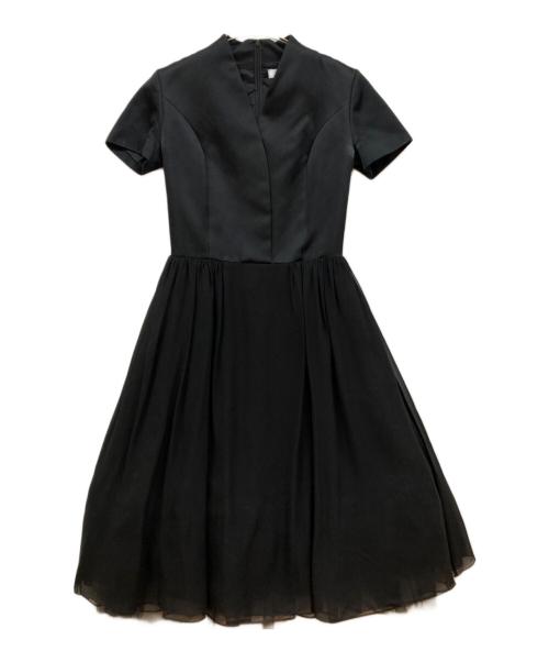 【美品】フォクシー FOXEY レディスピーガ ワンピース 黒 ブラック 40 中古・古着通販】FOXEY (フォクシー) ドレスワンピース ブラック