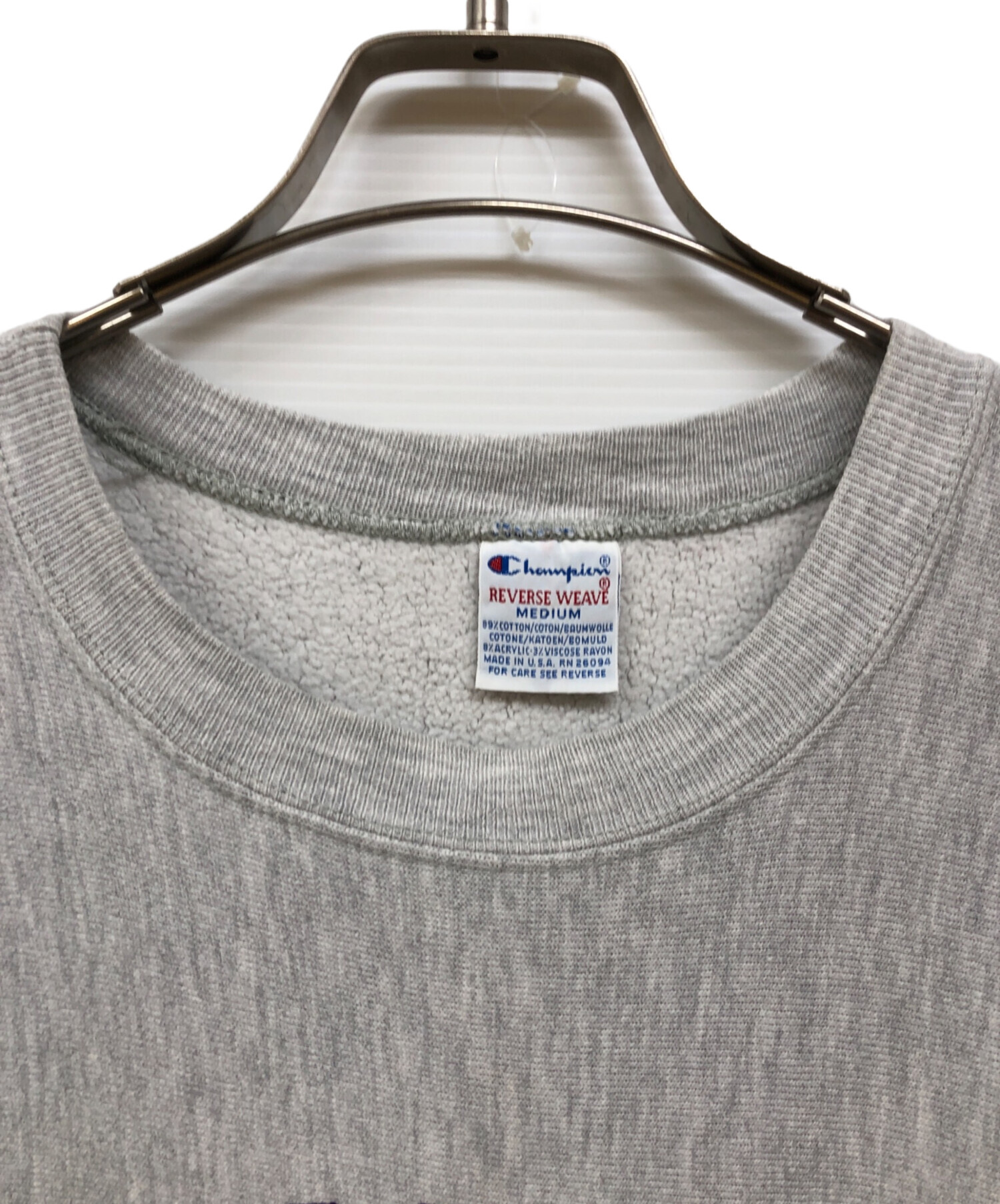 CHAMPION チャンピオン スウェット M グレー 【古着】【中古】【送料無料】 中古・古着通販】Champion (チャンピオン) REVERSE WEAVE プリント