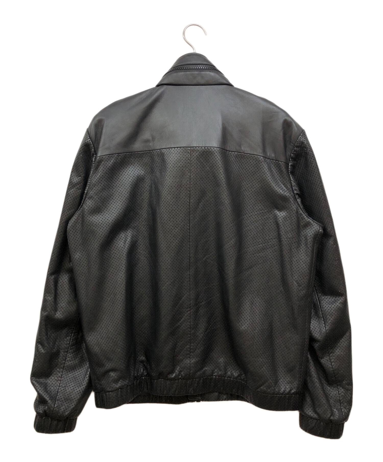 DIESEL 黒レザージャケット Diesel ロゴエンボス レザージャケット | ブラック | FARFETCH JP