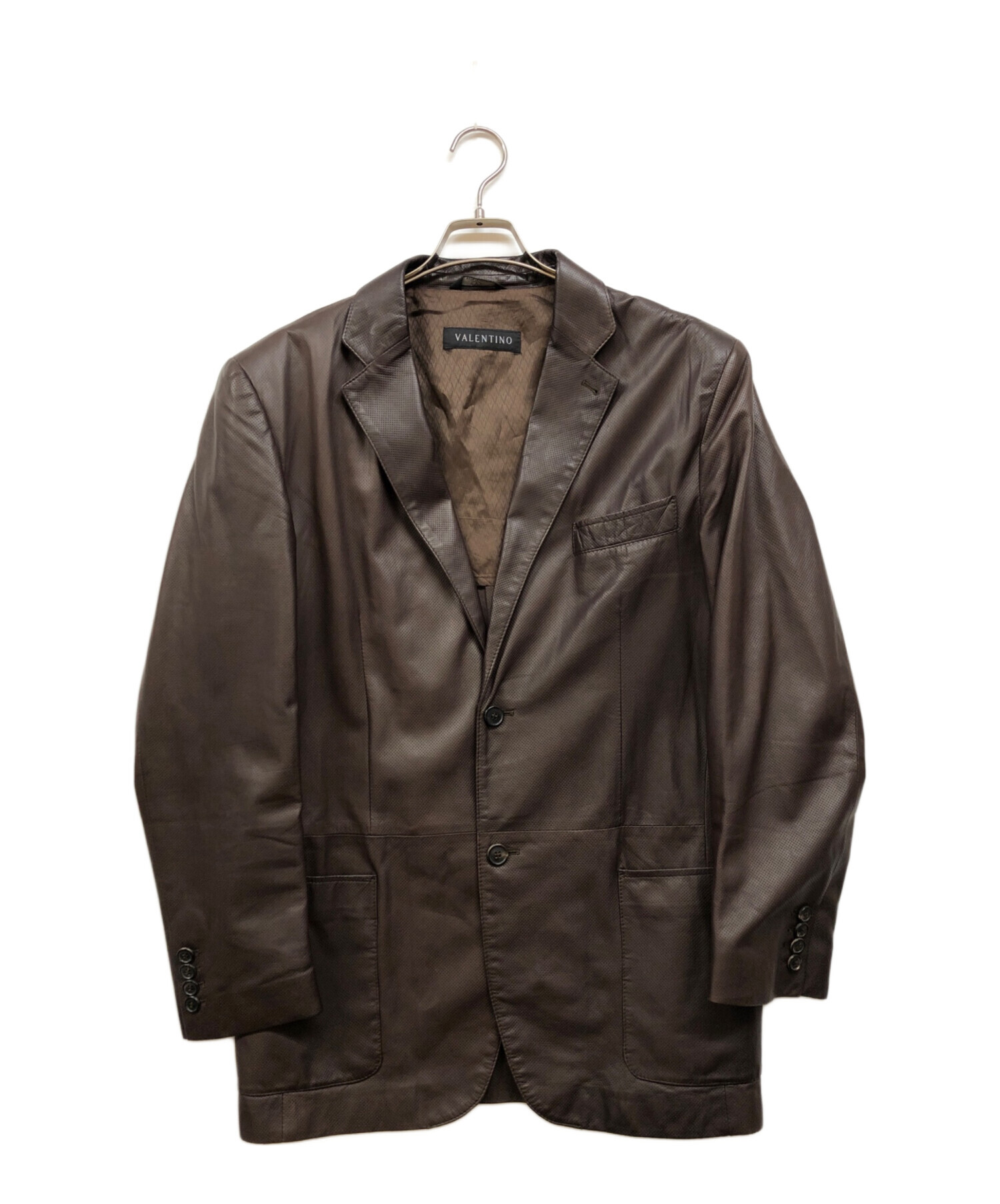 未使用級★DAN VALENTINO レザー テーラードジャケット 馬革 茶 Dan Valentino Paris 馬革レザー テーラードジャケット | LONELINESSEN