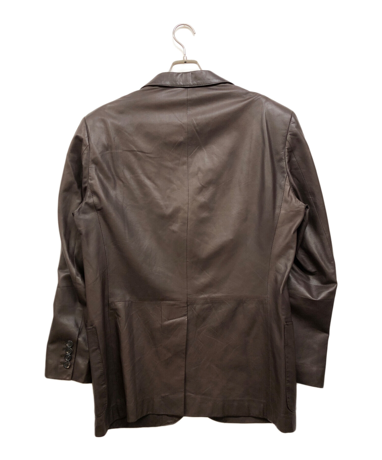 VALENTINO ブラウン レザージャケット 中古・古着通販】VALENTINO (ヴァレンティノ) パンチングレザー