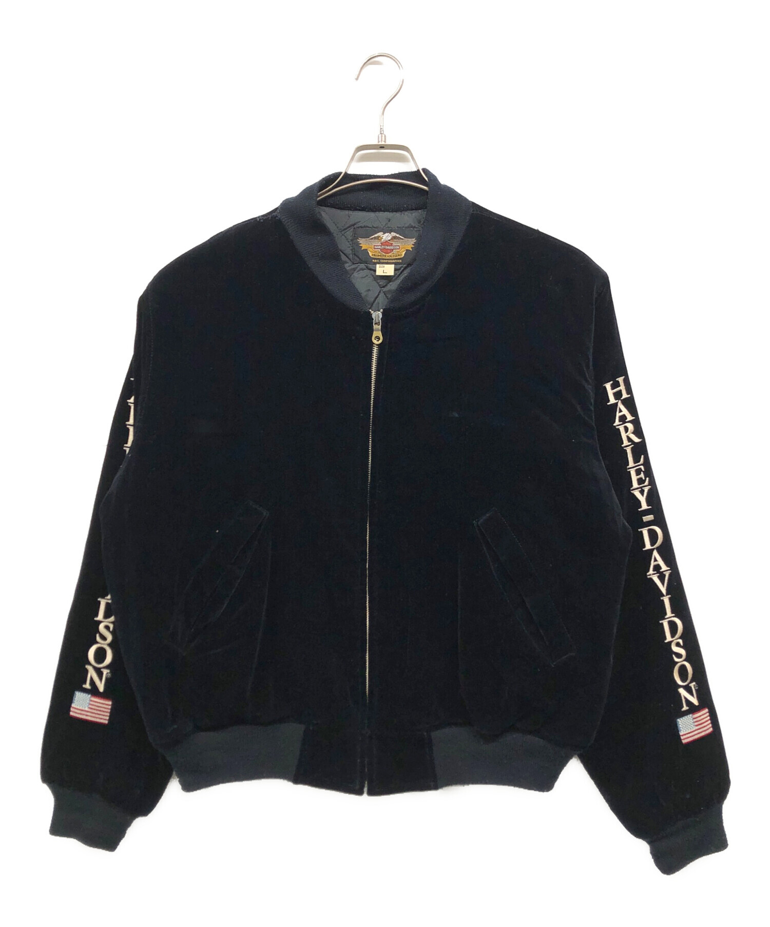 タ*カ様 激レア■ハーレーダビッドソン　スカジャン　ファイアーパターン　別珍　レ 中古・古着通販】HARLEY-DAVIDSON (ハーレーダビッドソン) 別珍