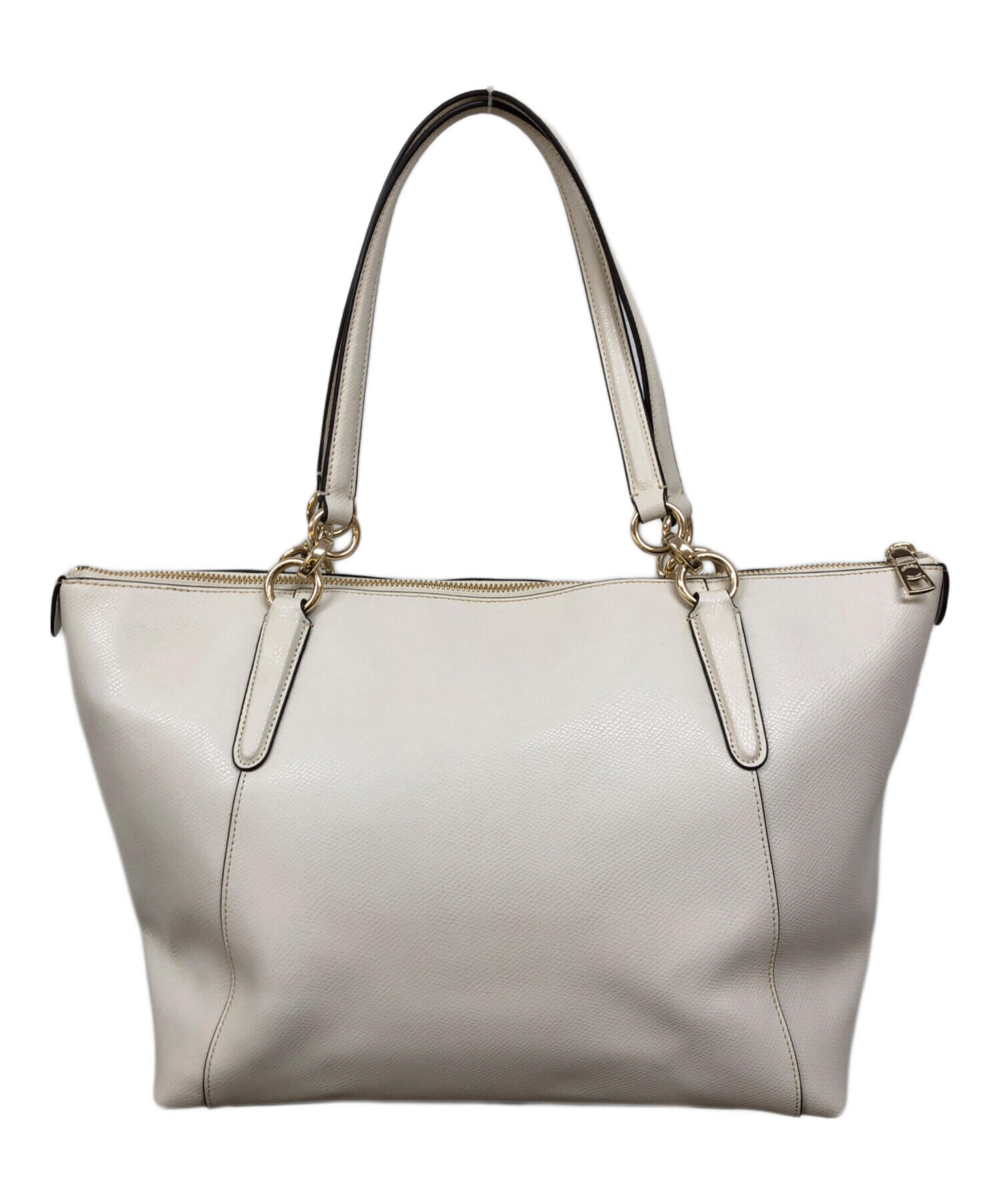 中古・古着通販】COACH (コーチ) レザートートバッグ アイボリー 