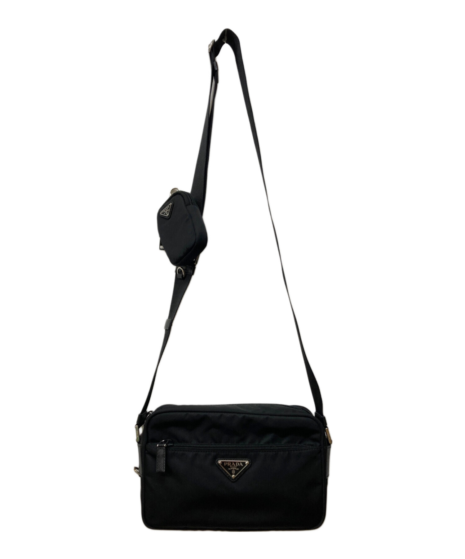 中古・古着通販】PRADA (プラダ) リナイロンショルダーバッグ ブラック