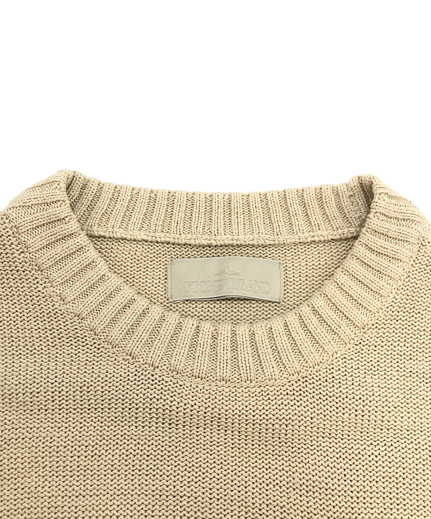 STONE ストーンアイランド ベージュニット XL 中古・古着通販】STONE ISLAND (ストーンアイランド) リネンクルー