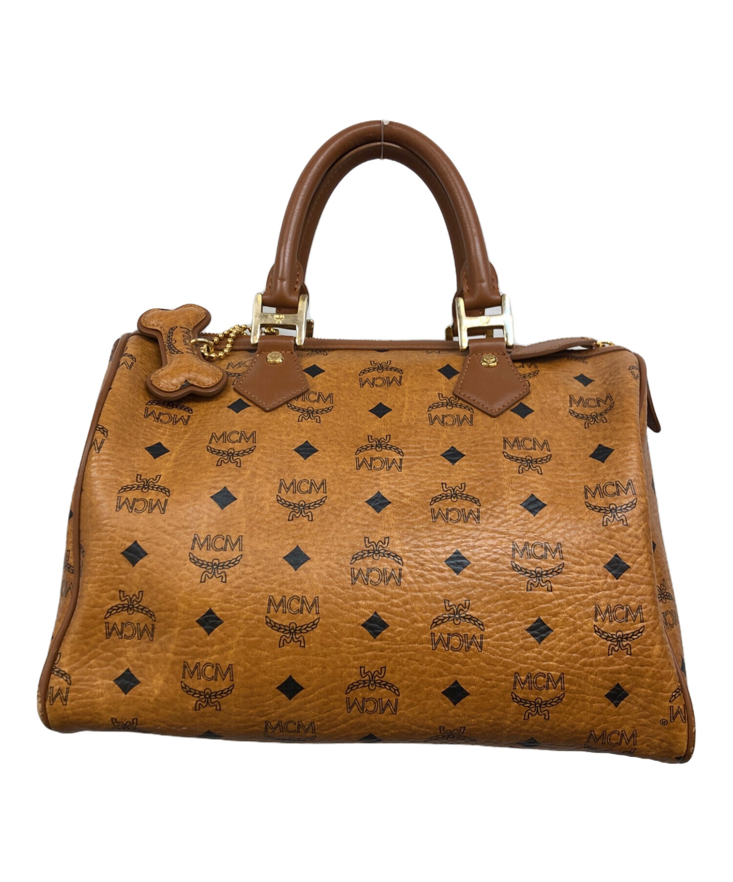 中古美品　MCM ミニボストンバッグ ブラウン 中古・古着通販】MCM (エムシーエム) ミニボストンバッグ ブラウン