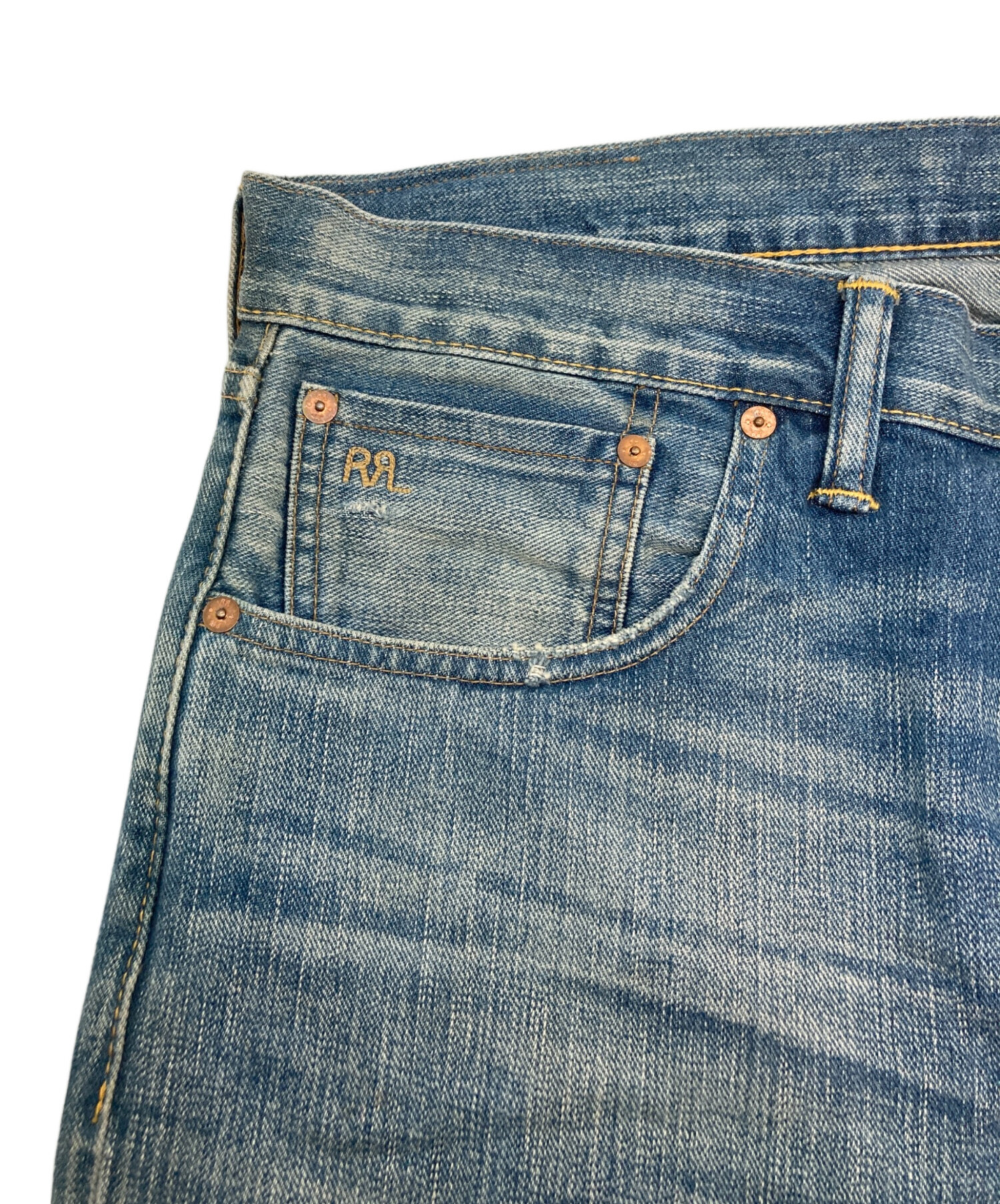 中古・古着通販】RRL (ダブルアールエル) リペア加工デニムパンツ