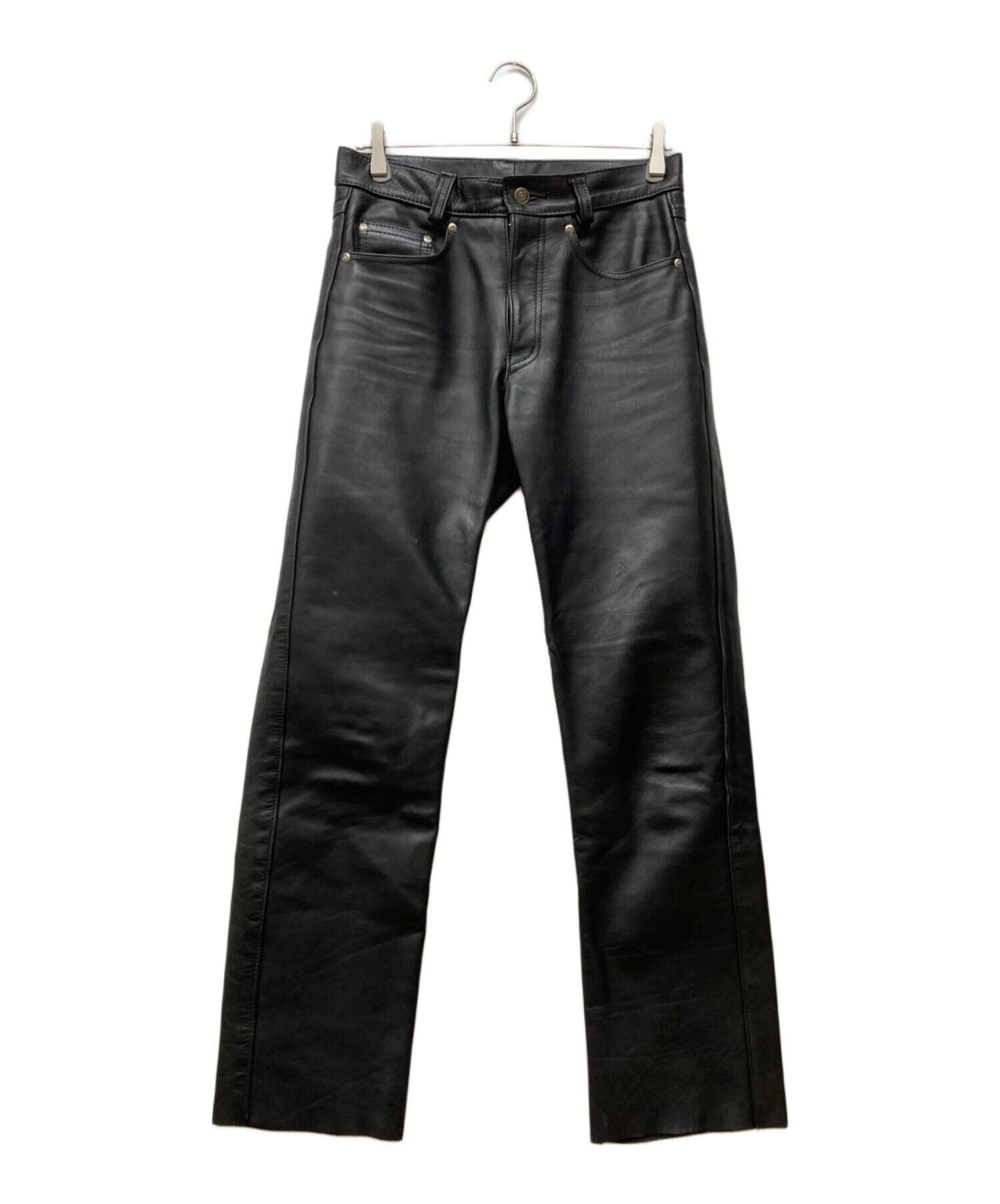 SCHOTT ショット　本革　レザーパンツ　革パン ブラック 30 USA製 中古・古着通販】Schott (ショット) レザーパンツ ブラック サイズ:30