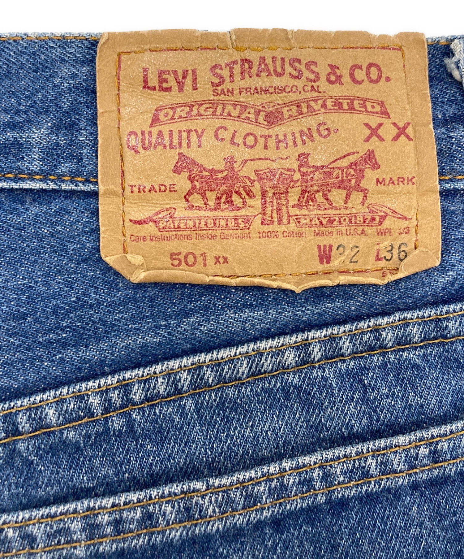LEVI'S 501XX デニムパンツ サイズW32L36 インディゴブルー 47501[91