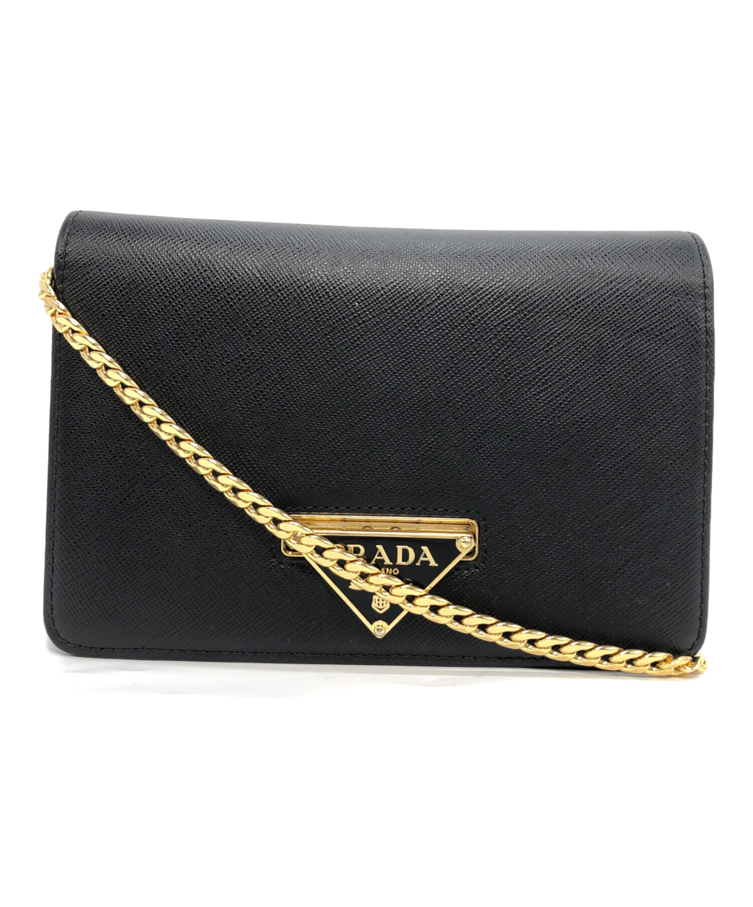 PRADA プラダ 財布 折り財布 チェーン 中古・古着通販】PRADA (プラダ) サフィアーノ チェーンウォレット