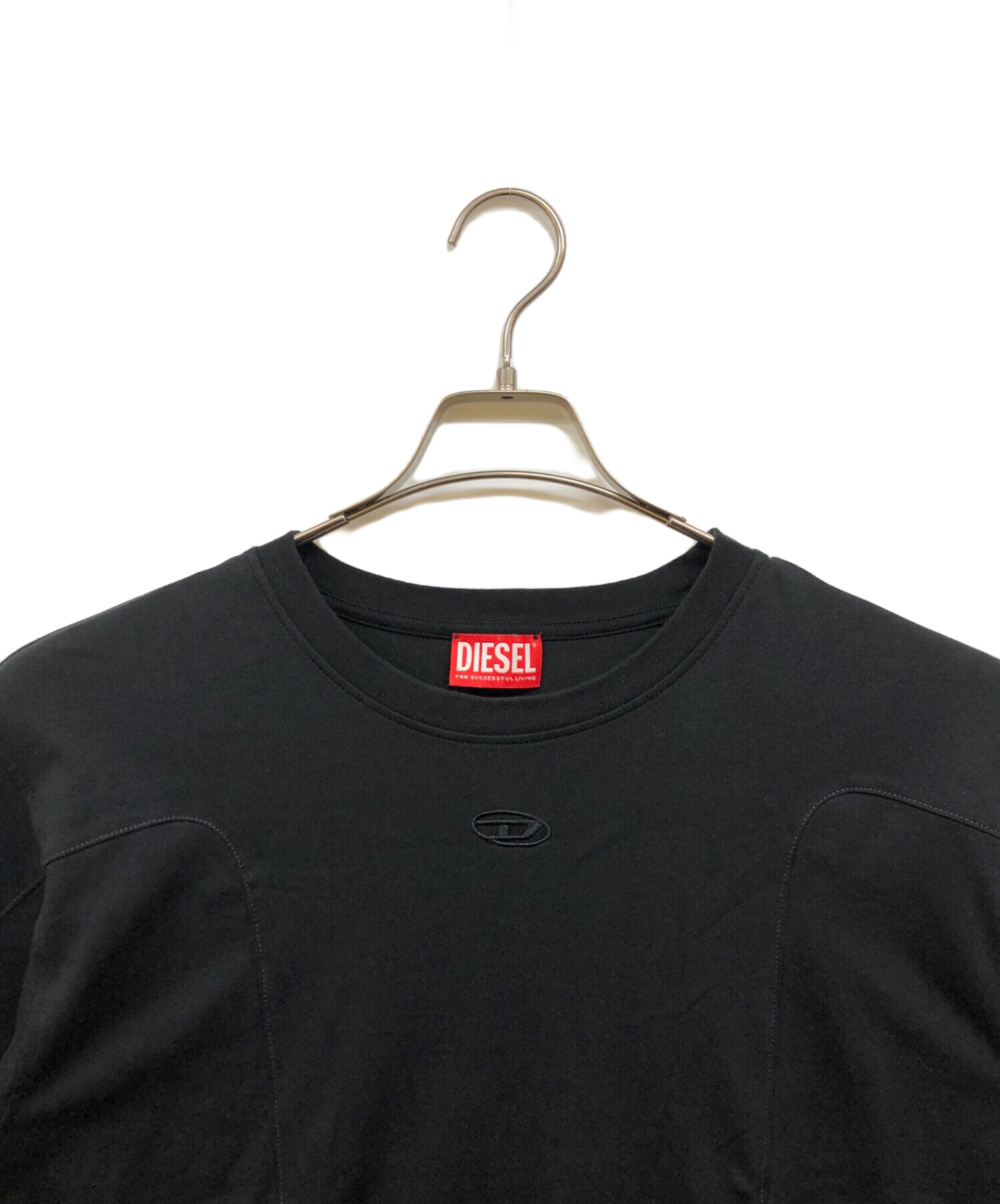 中古・古着通販】DIESEL (ディーゼル) 刺繍ロゴtシャツ ブラック 