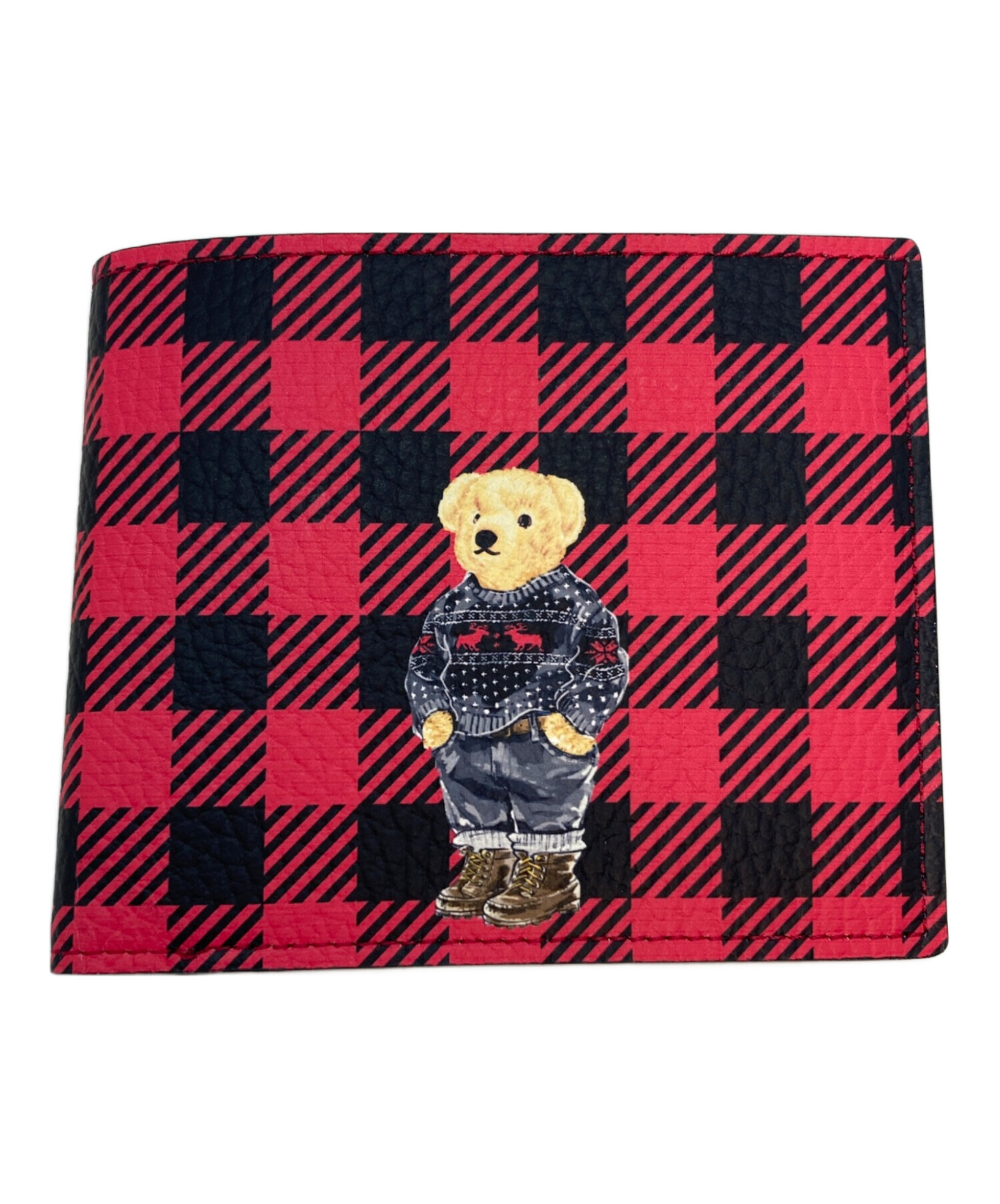 ポロ ラルフローレン ブランケット POLO BEAR ポロベア チェック 赤黒 中古・古着通販】POLO RALPH LAUREN (ポロ・ラルフローレン) ポロベア