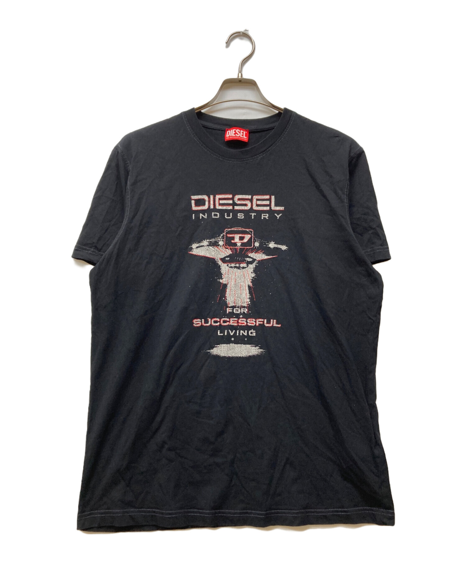 【最終値下げ】【美品】古着 DIESEL ディーゼル メンズTシャツ ブラック 中古・古着通販】DIESEL (ディーゼル) プリントTシャツ ブラック