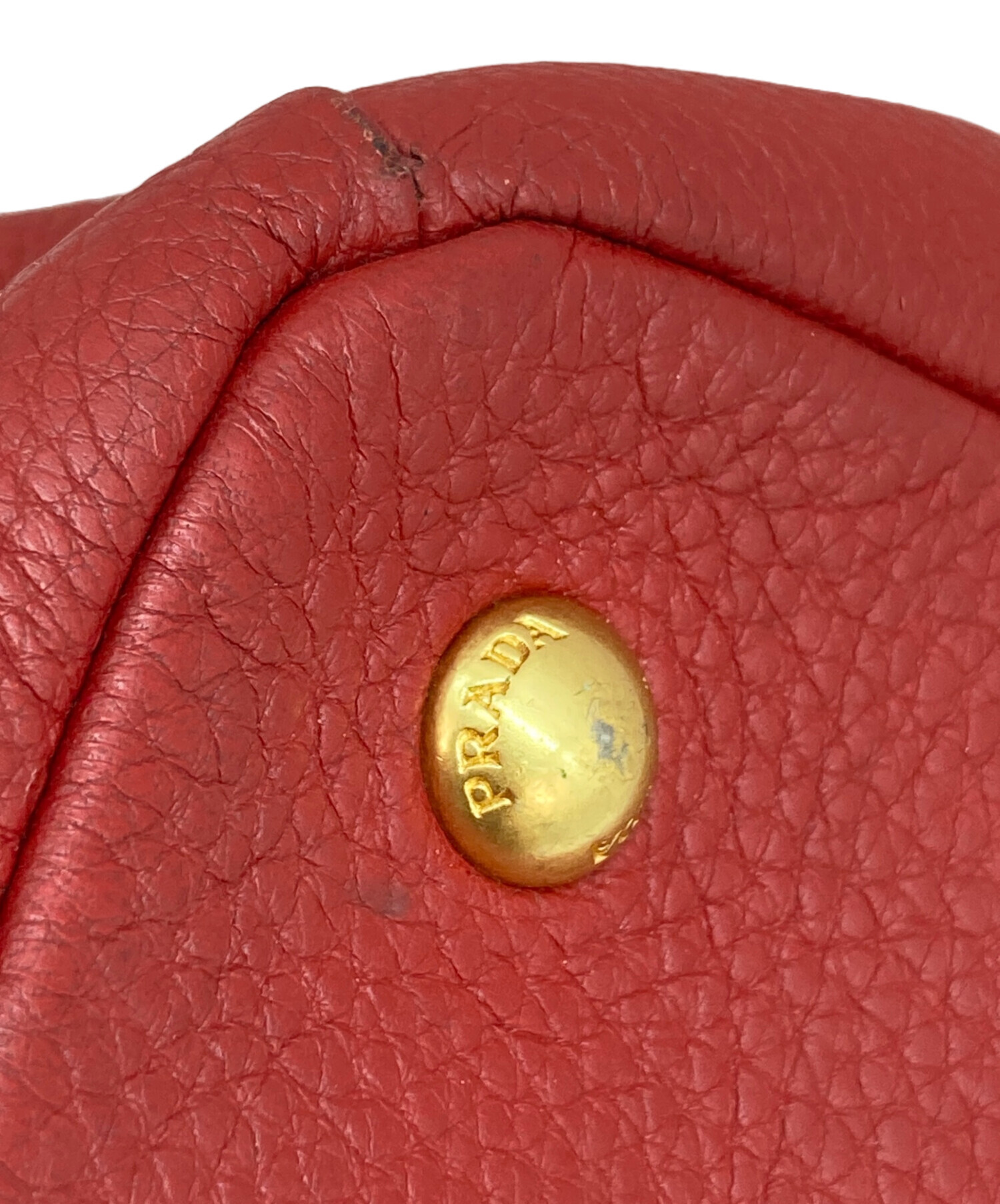 ブ*ス様 希少レアヴィンテージPRADAトートバッグ☆レザー☆ロゴ型抜き☆レッド 中古・古着通販】PRADA (プラダ) VITELLO PHENIX 2WAYレザートート