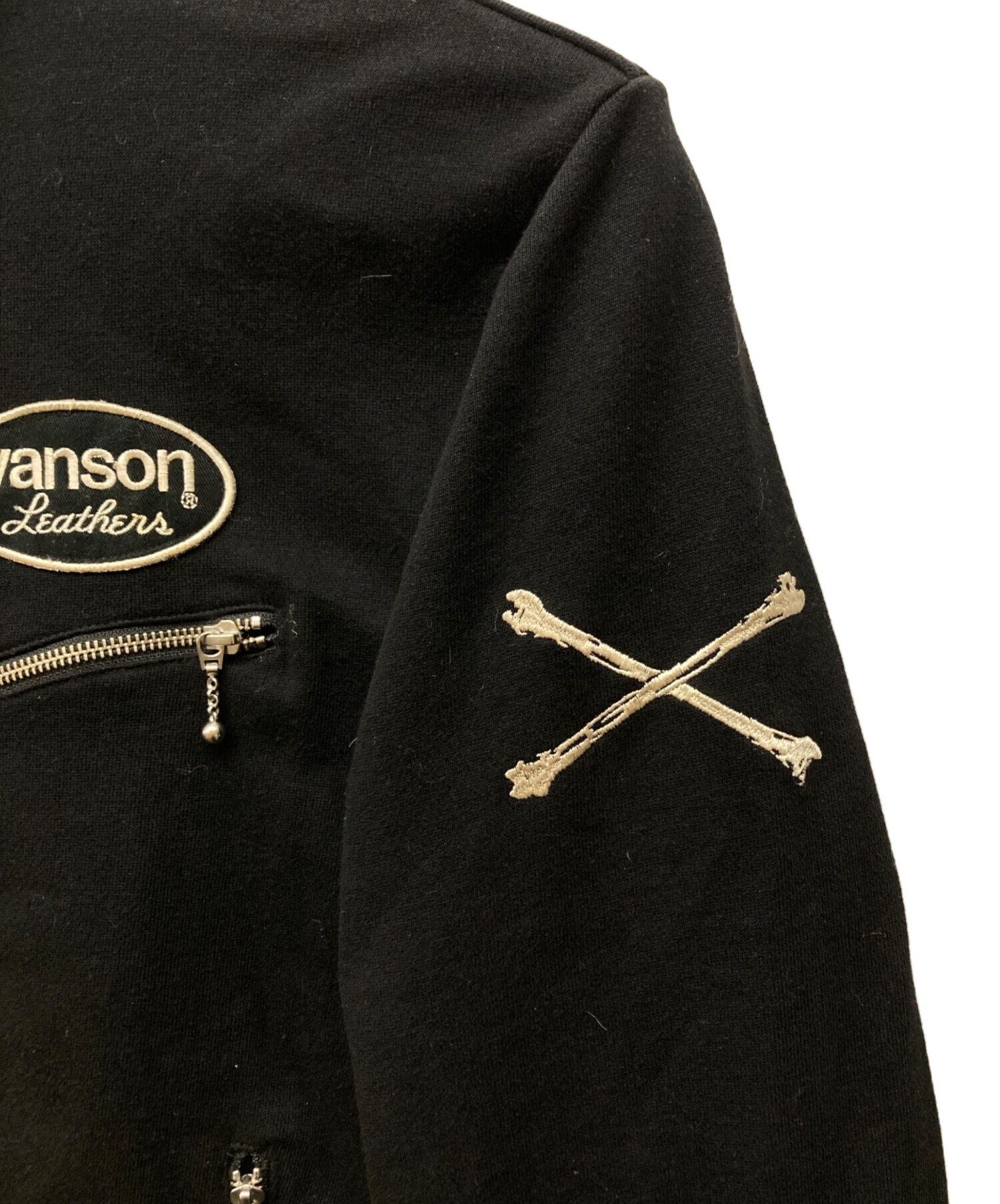 中古・古着通販】VANSON (バンソン) スウェットライダースジャケット 