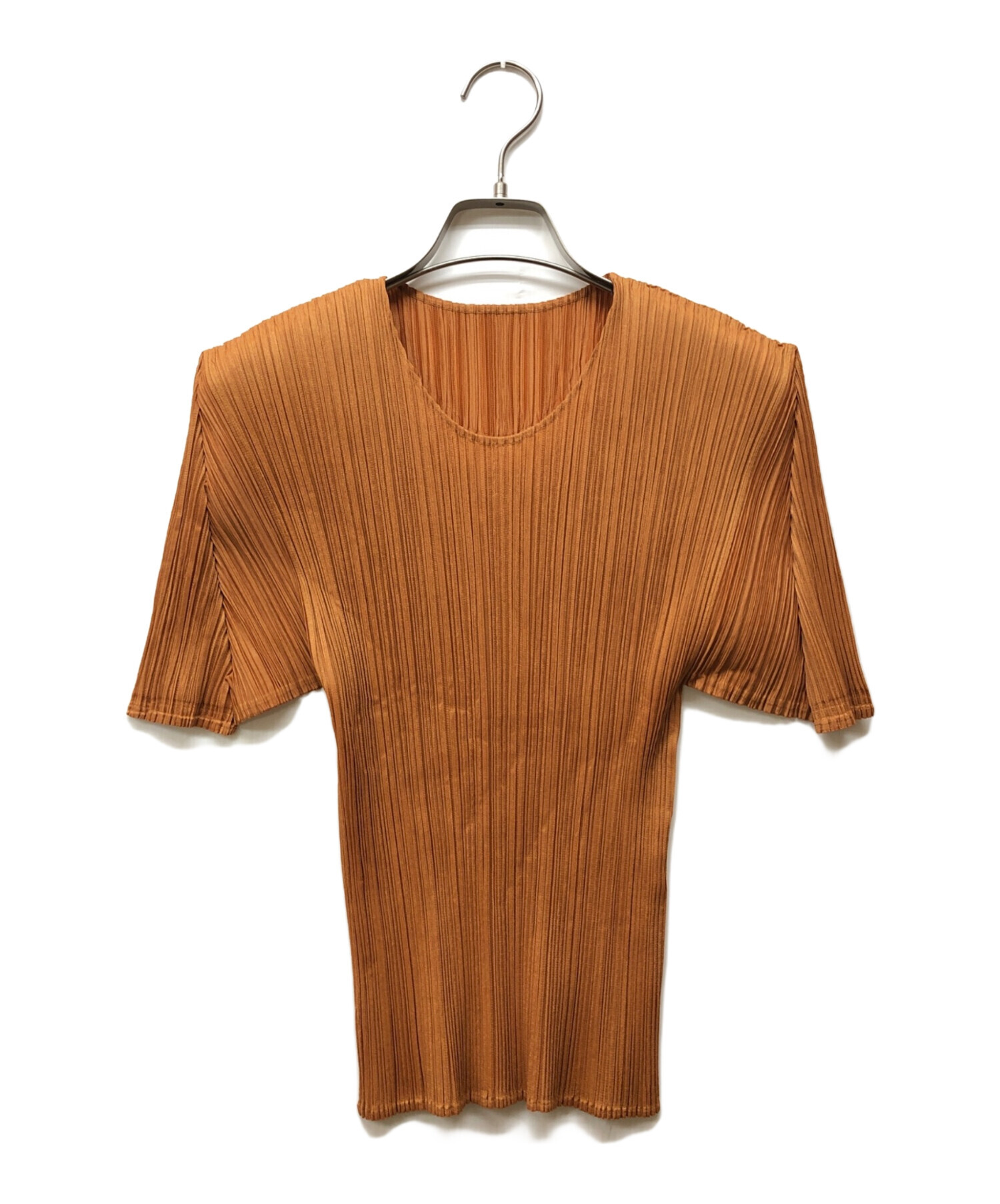 PLEATS PLEASE　シャツ 光沢のある薄オレンジ色 PLEATS PLEASE ISSEY MIYAKE - 美品 プリーツプリーズ イッセイミヤケ