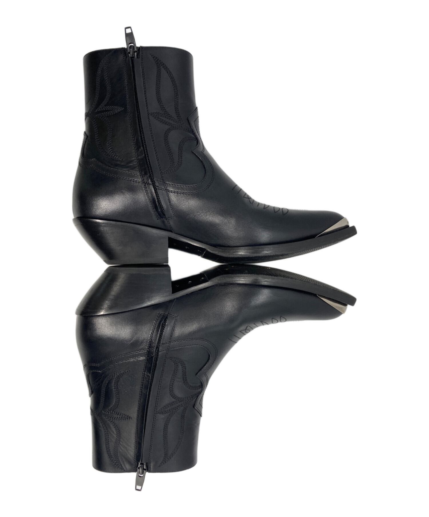 中古・古着通販】CELINE (セリーヌ) レオン ジップドブーツ ブラック