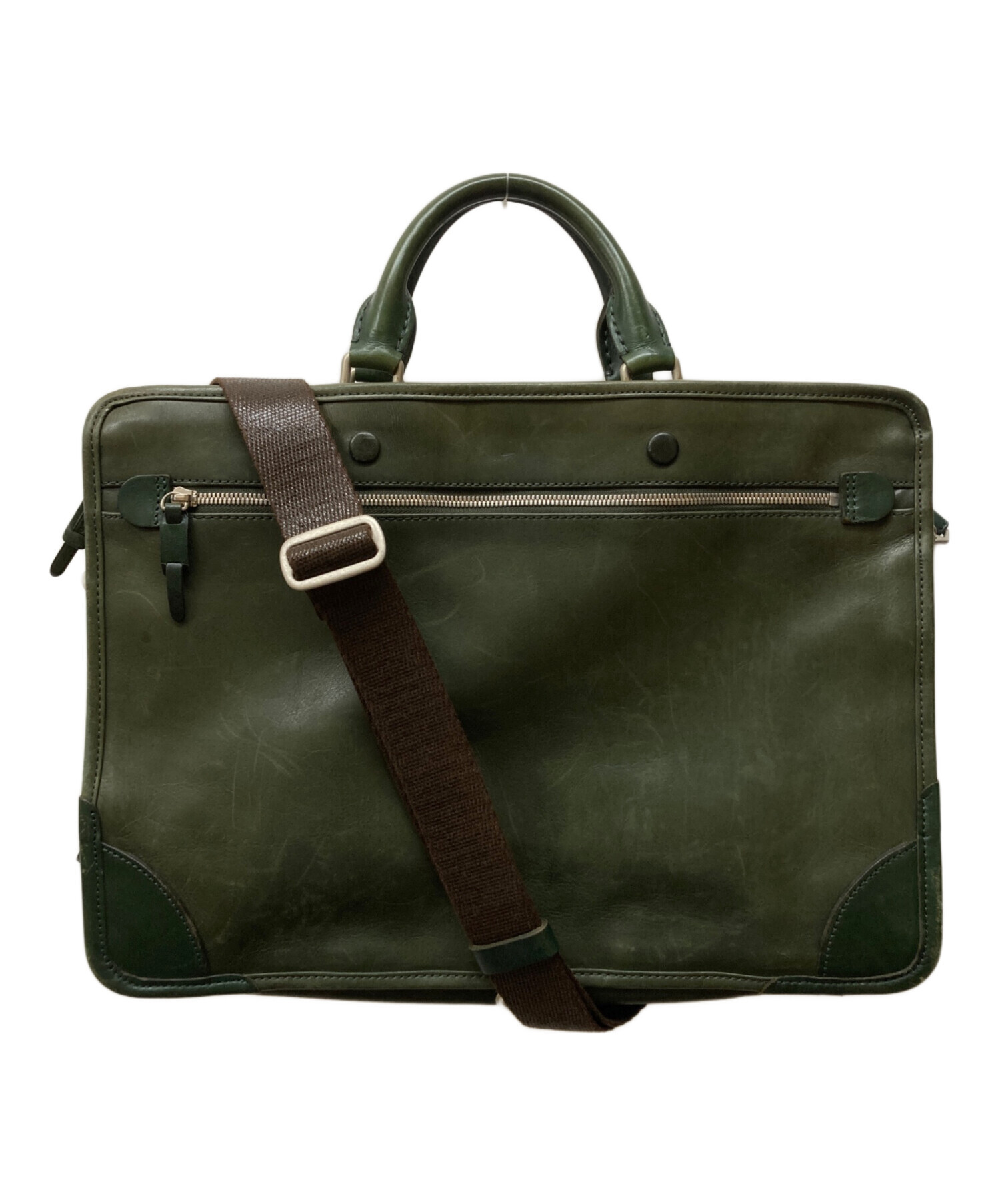 中古・古着通販】CORBO (コルボ) レザー2wayビジネスバッグ グリーン