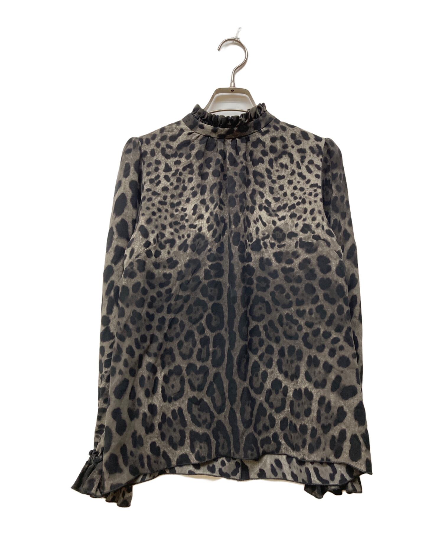 美品 ドルチェ&ガッバーナ DOLCE&GABBANA ブラウス シルク ロングスリーブ レオパード柄 トップス レディース 36(S相当) グリーン 中古・古着通販】DOLCE & GABBANA (ドルチェ＆ガッバーナ) レオパード