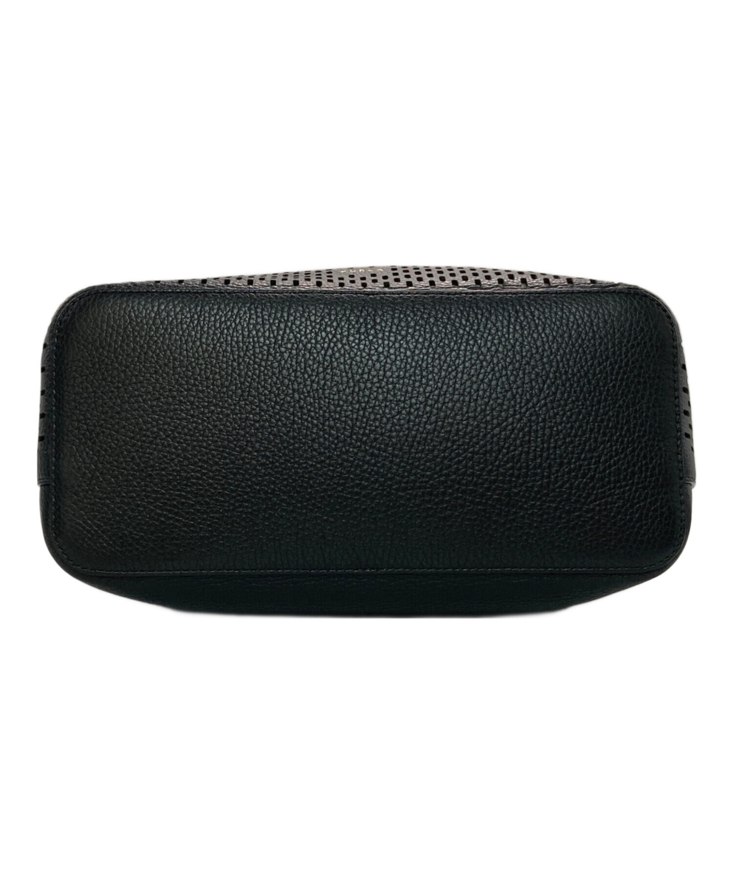 中古・古着通販】FURLA (フルラ) レザーメッシュハンドバッグ ブラック