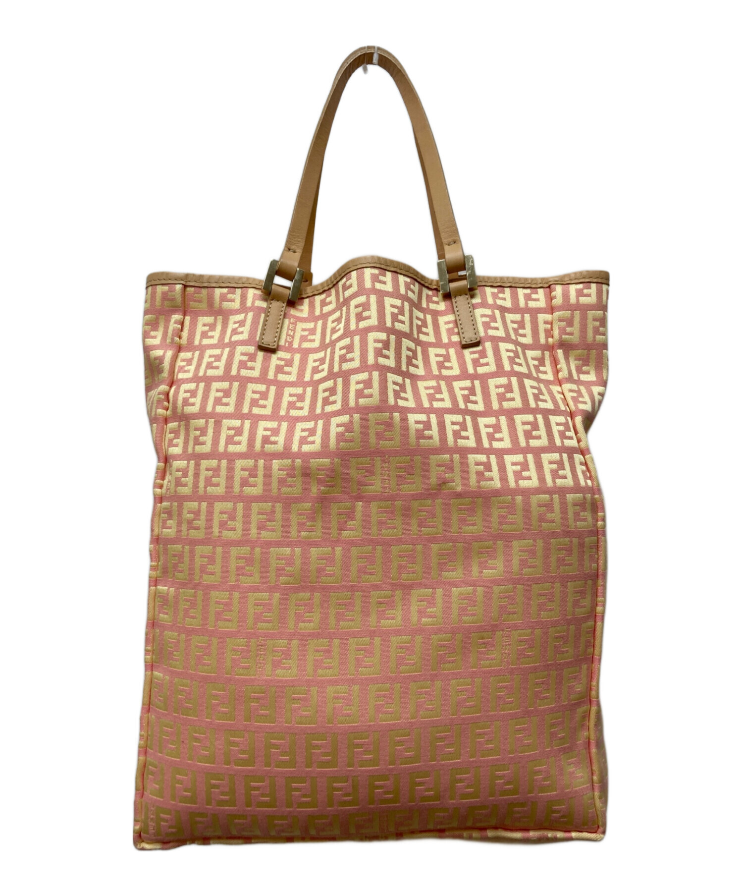 フェンディFENDIヴィンテージベージュ トートバッグ 中古・古着通販】FENDI (フェンディ) トートバッグ ベージュ×ピンク