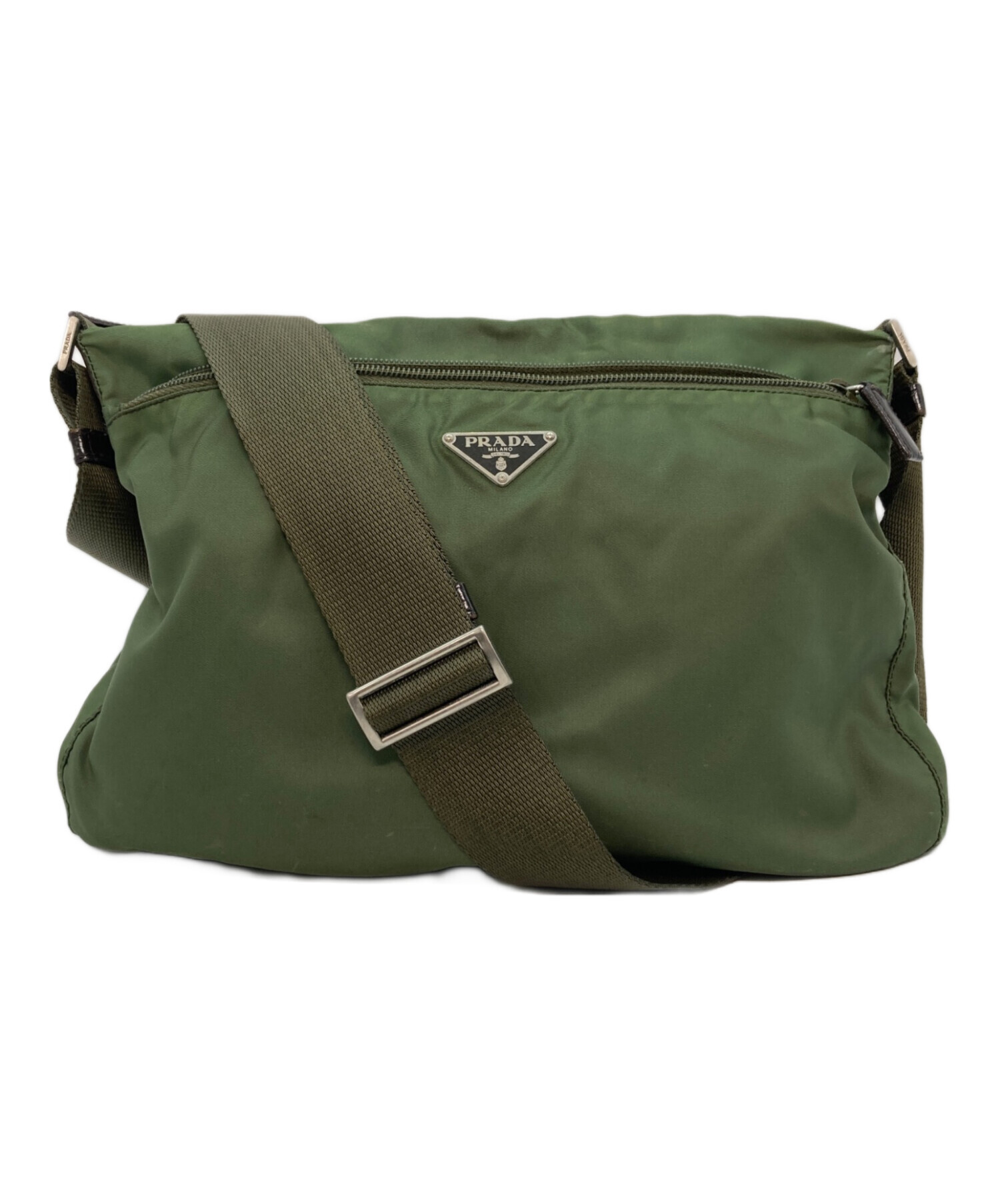 PRADA / プラダ ■クロスボディ ショルダーバッグ ナイロン モスグリーン V266 【バッグ/バック/BAG/鞄/カバン】 ブランド【中古】 [0990015086] PRADA - PRADA / プラダ □クロスボディ ショルダーバッグ ナイロン
