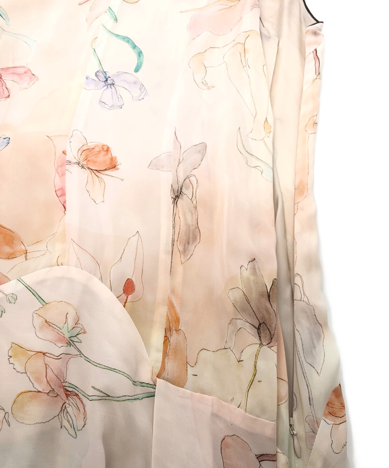 極美品 ポール・スミス Paul Smith ワンピース チュニック ノースリーブ 花柄 トップス レディース 40(M相当) ブラウン/ブルー 05【新品同様・未使用級】Paul Smith ポールスミス ワンピース 40 M