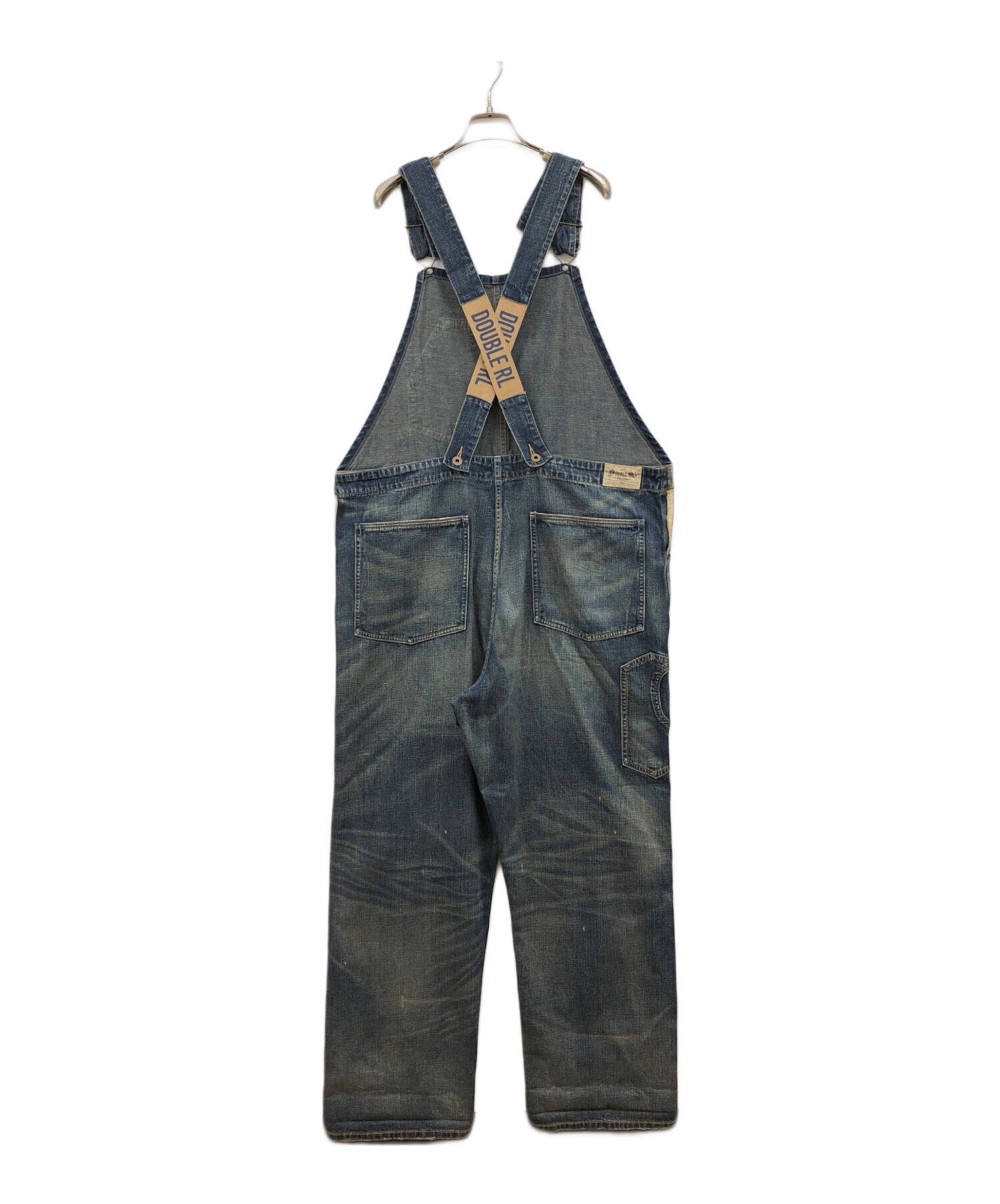RRL ダブルアールエル　L インディゴ　オーバーオール ワークスタイル厚手 中古・古着通販】RRL (ダブルアールエル) RAILROAD LOWBACK OVERALLS