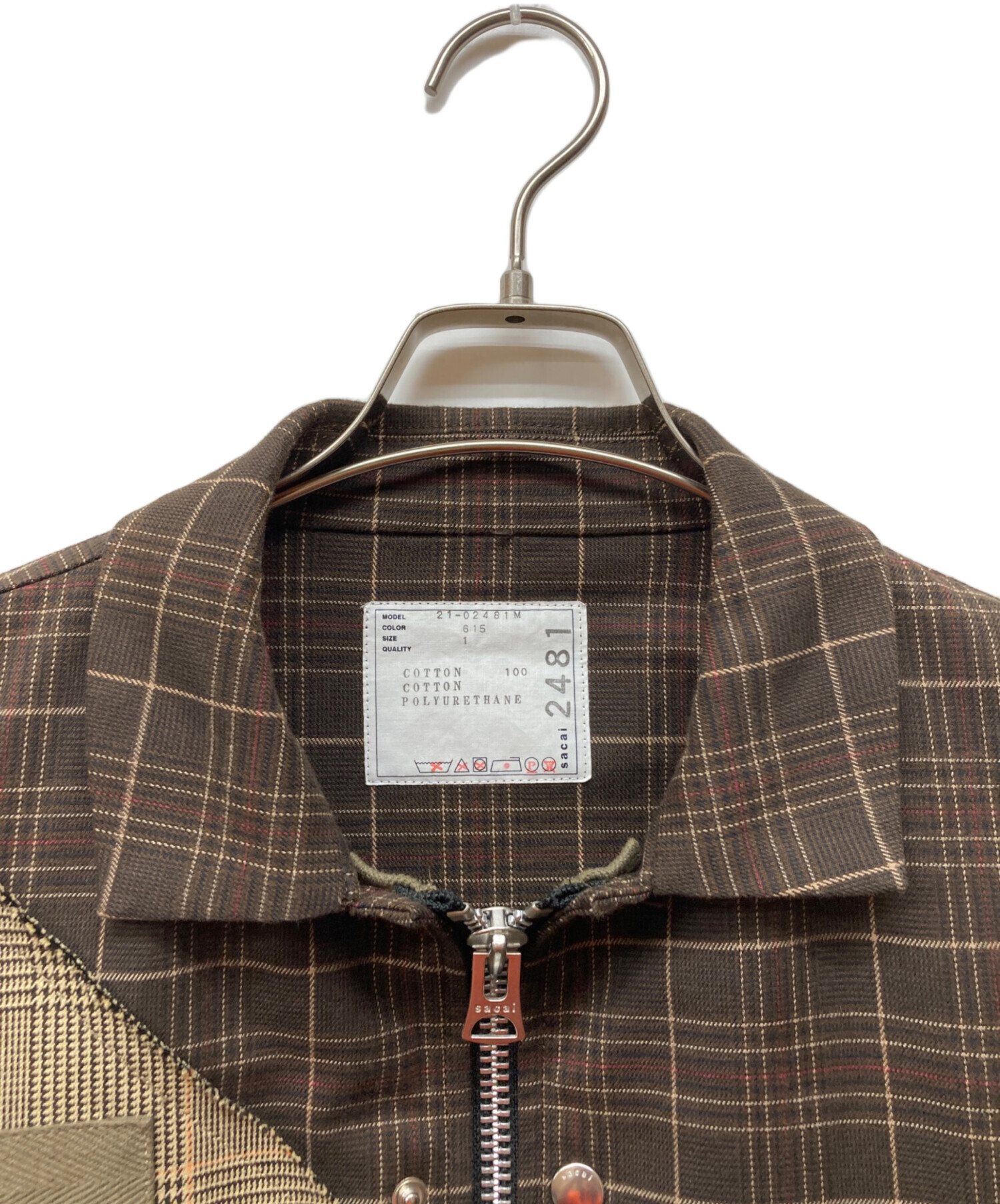 中古・古着通販】sacai (サカイ) CHECKED PANELLED JACKET ベージュ