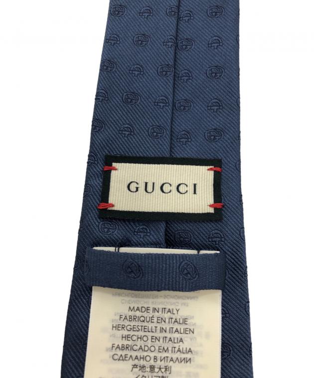 未使用 現行 GUCCI グッチ タグ付 ネクタイ GG ホースビット ネイビー 中古・古着通販】GUCCI (グッチ) GG×ホースビットデザインネクタイ