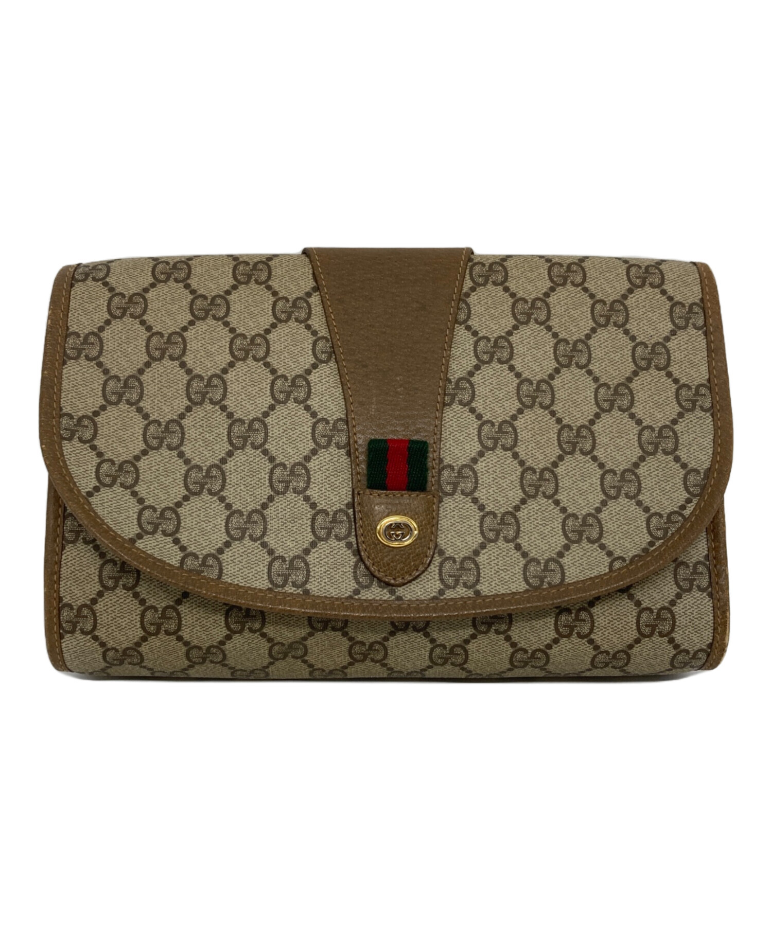 中古・古着通販】GUCCI (グッチ) GGプラス シェリーライン クラッチ 中古・古着通販】GUCCI (グッチ) GGプラス シェリーライン クラッチ