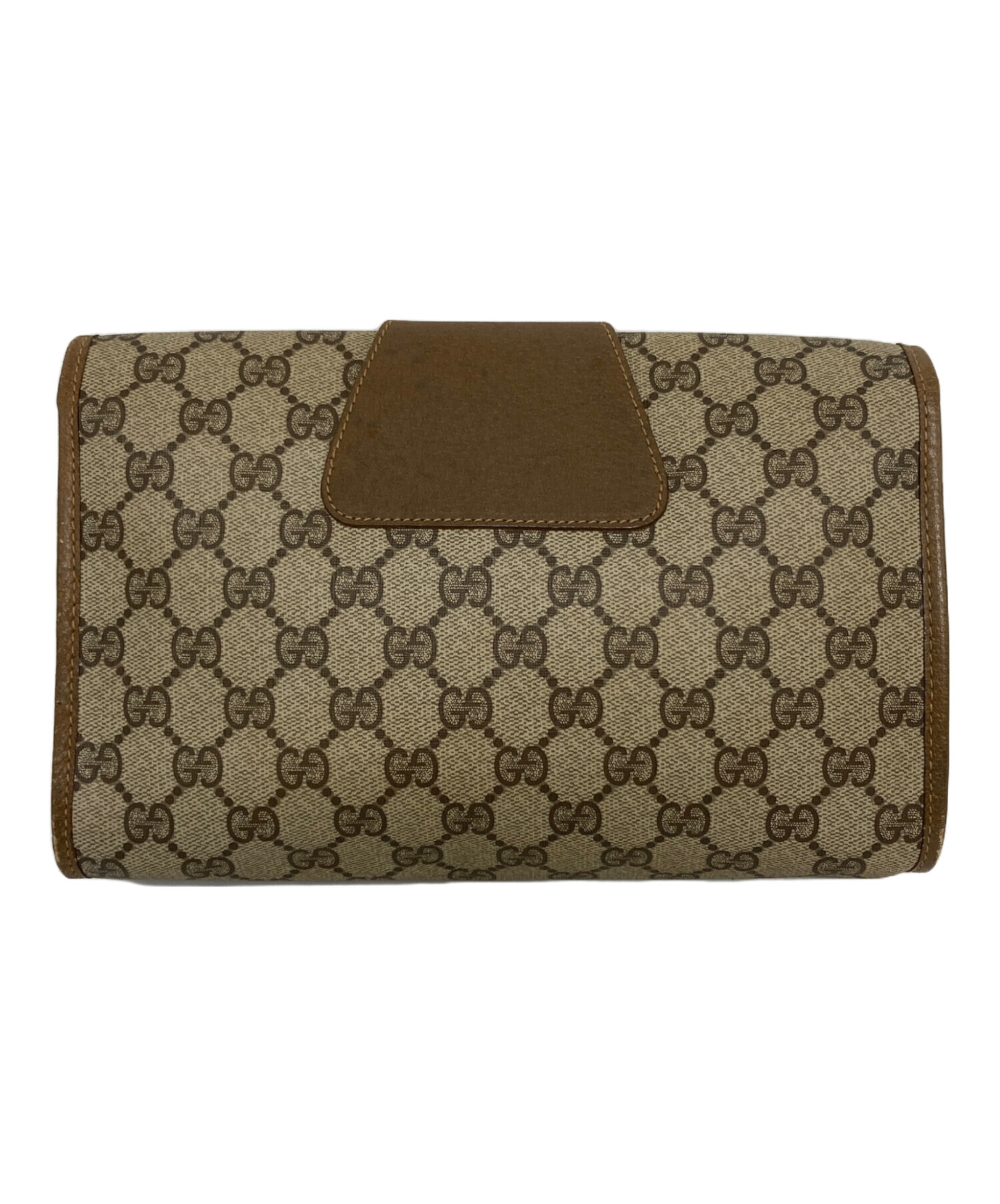 GUCCI シェリーライン GG クラッチバッグ ブラウン レザー ロゴ 中古・古着通販】GUCCI (グッチ) GGプラス シェリーライン クラッチ