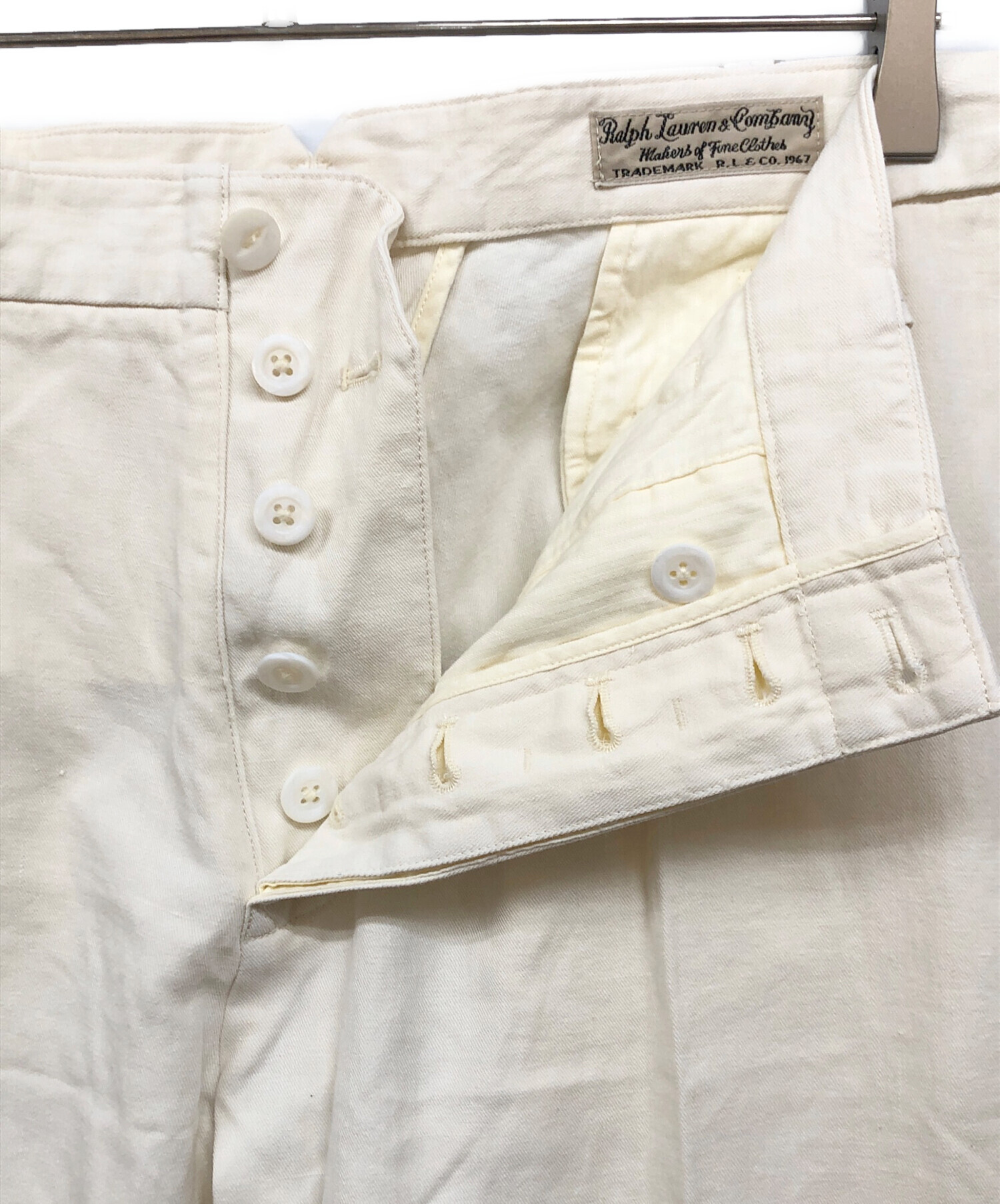 90s RALPH LAUREN ラルフローレン リネンパンツ ホワイト 中古・古着通販】POLO RALPH LAUREN (ポロ・ラルフローレン) リネン