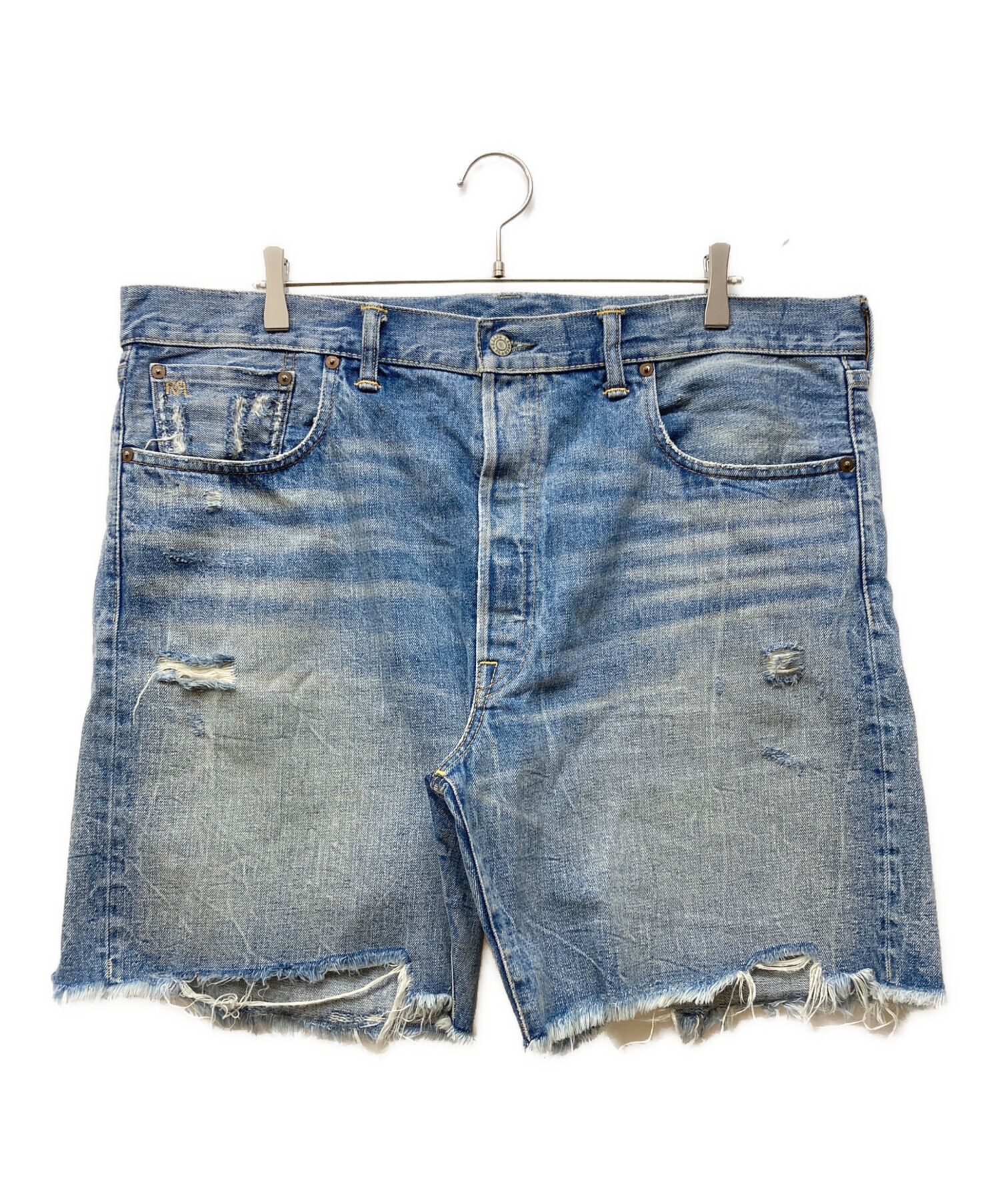 中古・古着通販】RRL (ダブルアールエル) CUT OFF DENIM SHORTS ブルー
